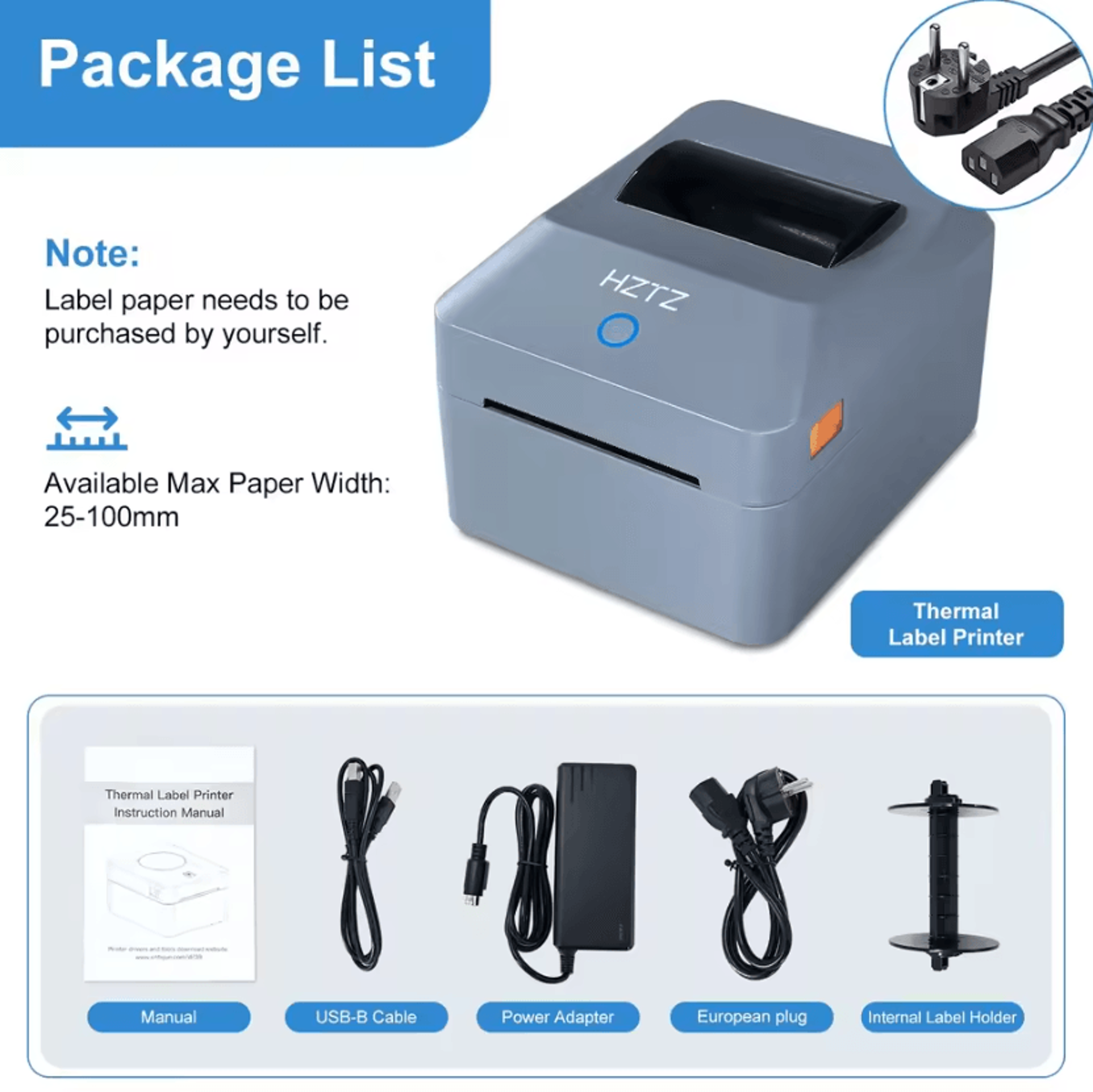 4x6 Desktop Thermal Shipping Label Printer Inkless Package Label Maker For Small Businesses 4