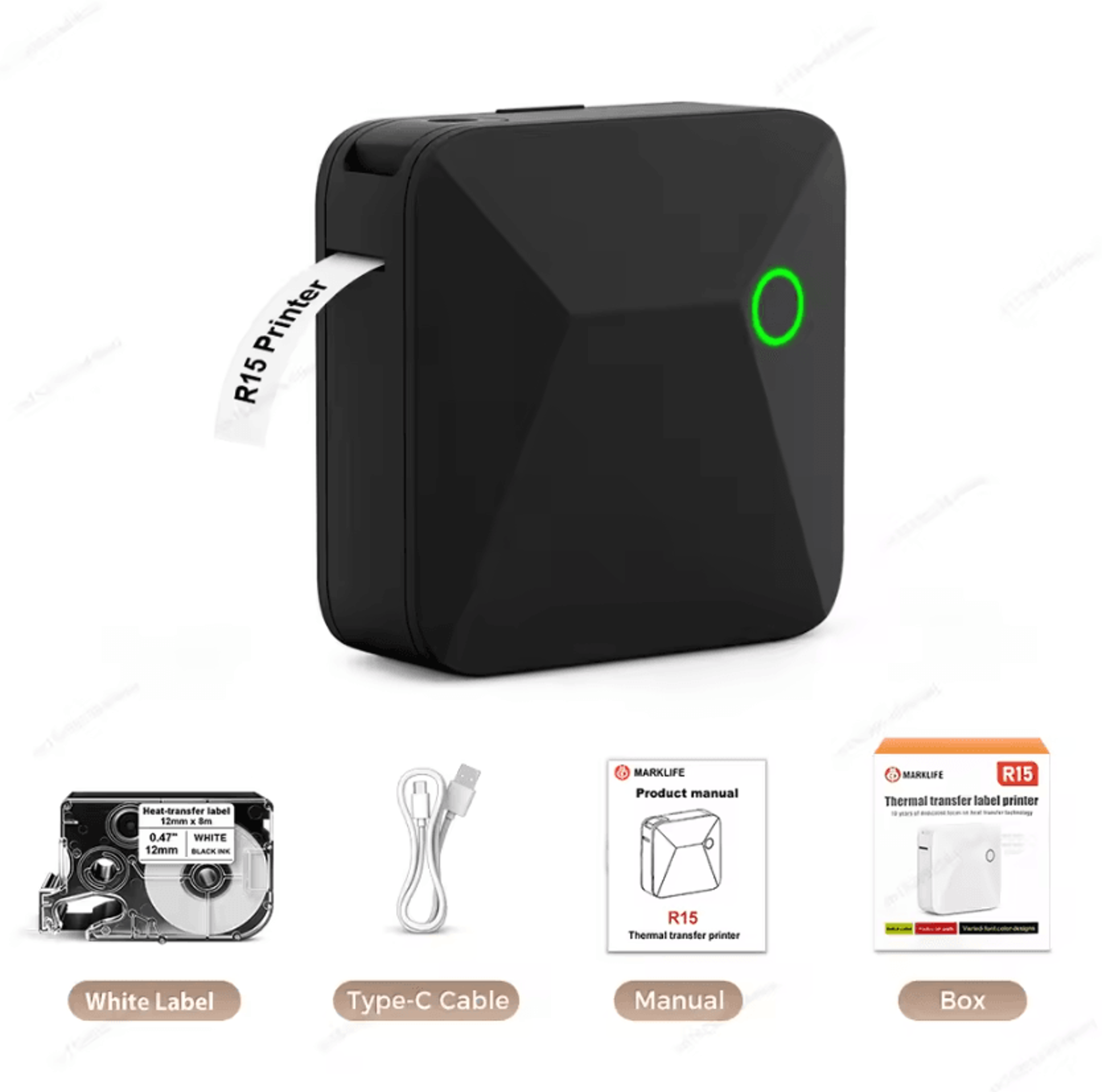 R15 Portable Bluetooth Thermal Transfer Label Printer Handheld Sticker Maker For Clothing And Price 0