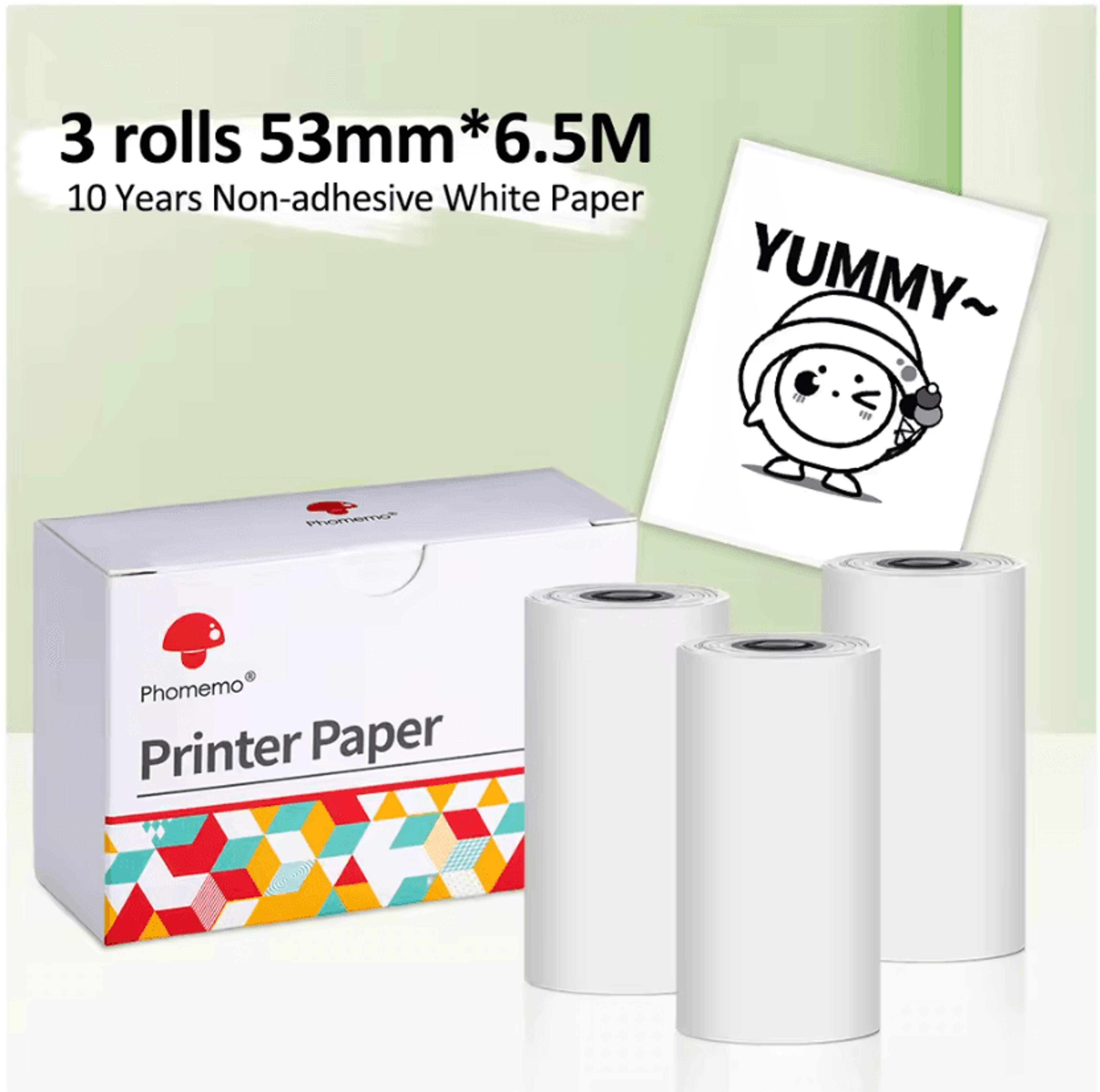 3 Rolls White SelfAdhesive Thermal Sticker Paper For Phomemo M02 M02PRO M02S Mini Printers 4