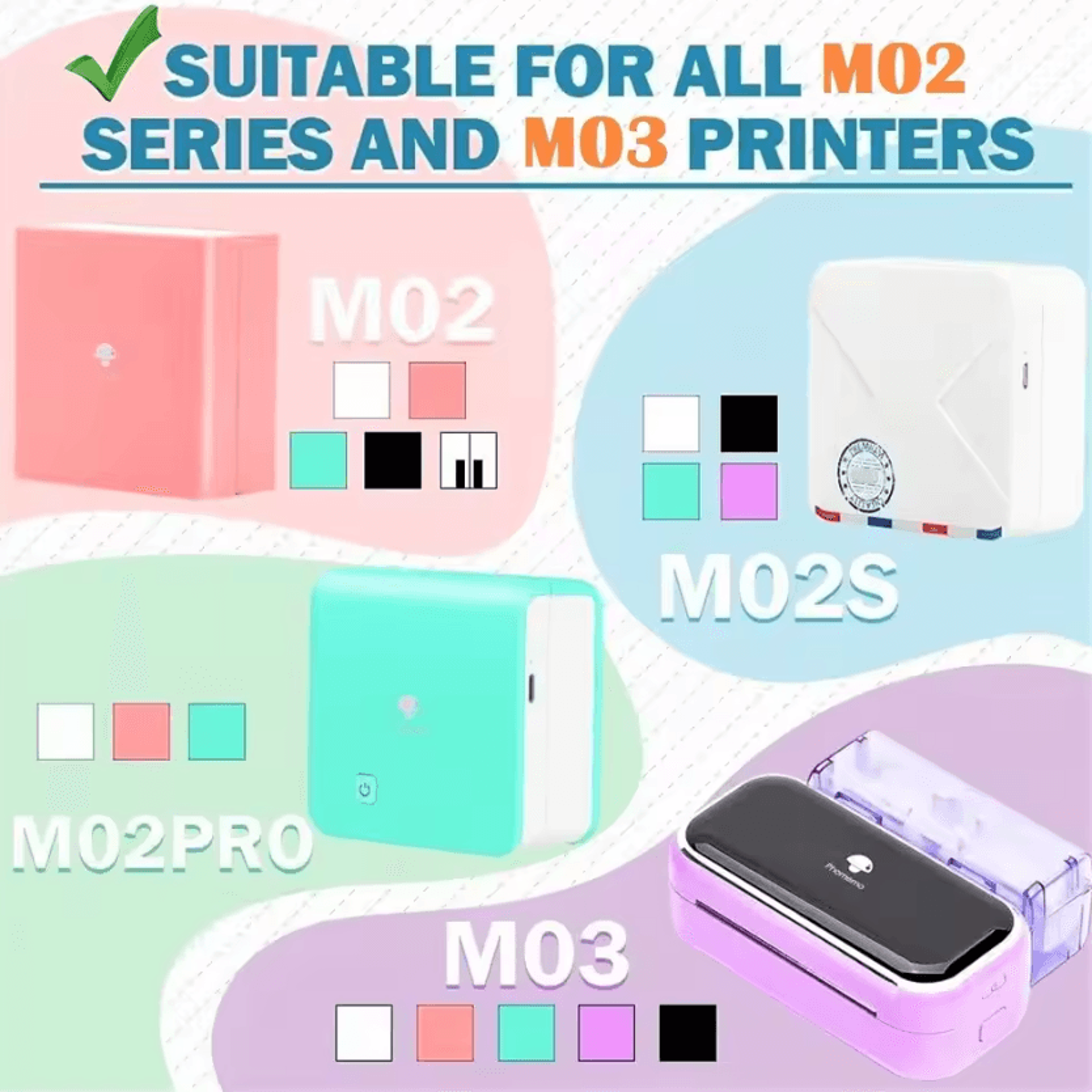 3 Rolls White SelfAdhesive Thermal Sticker Paper For Phomemo M02 M02PRO M02S Mini Printers 1