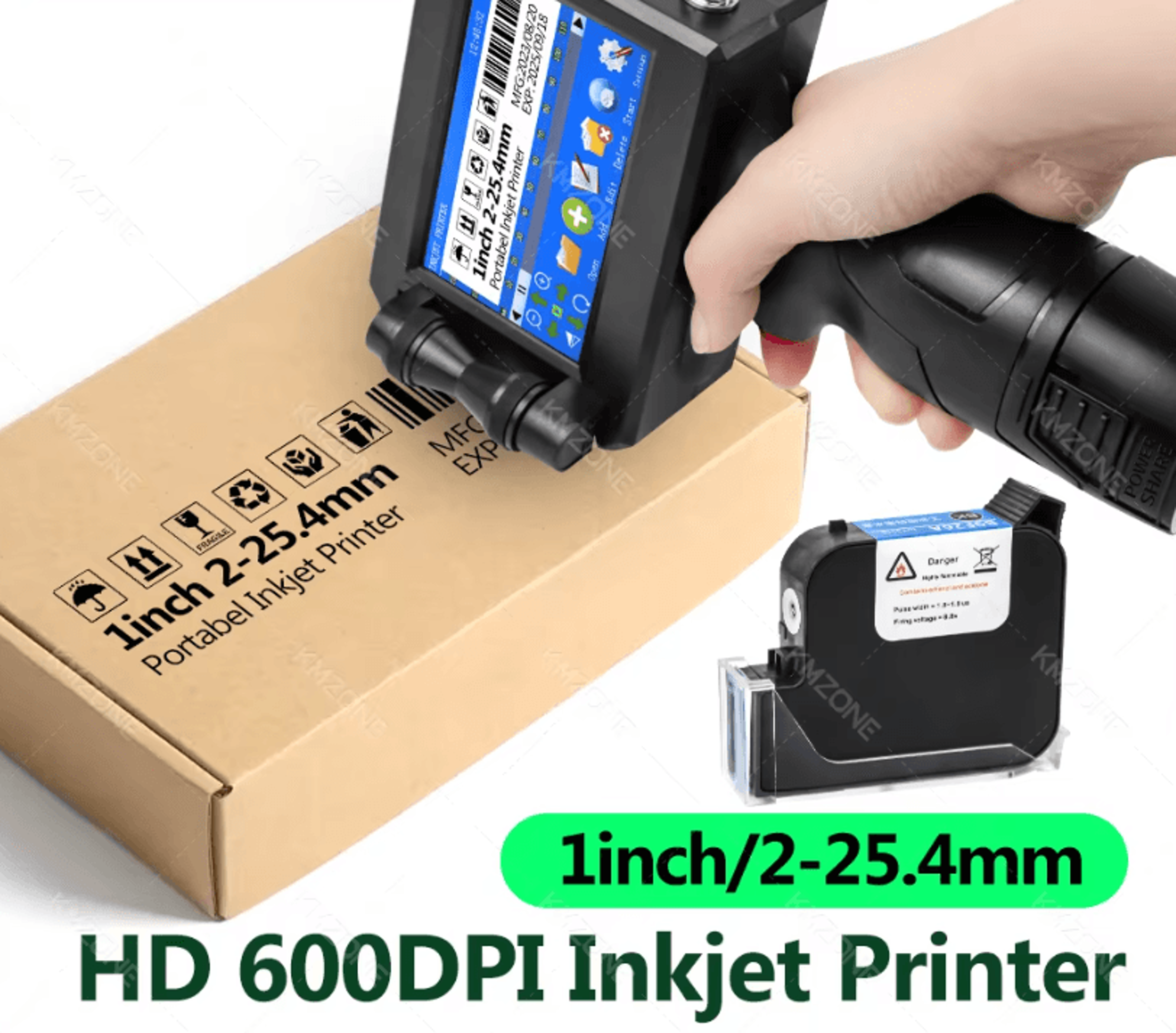 INKP195 254mm Handheld Inkjet Printer Portable Industrial Coding Gun For Metal Barcode And Expiry D 0