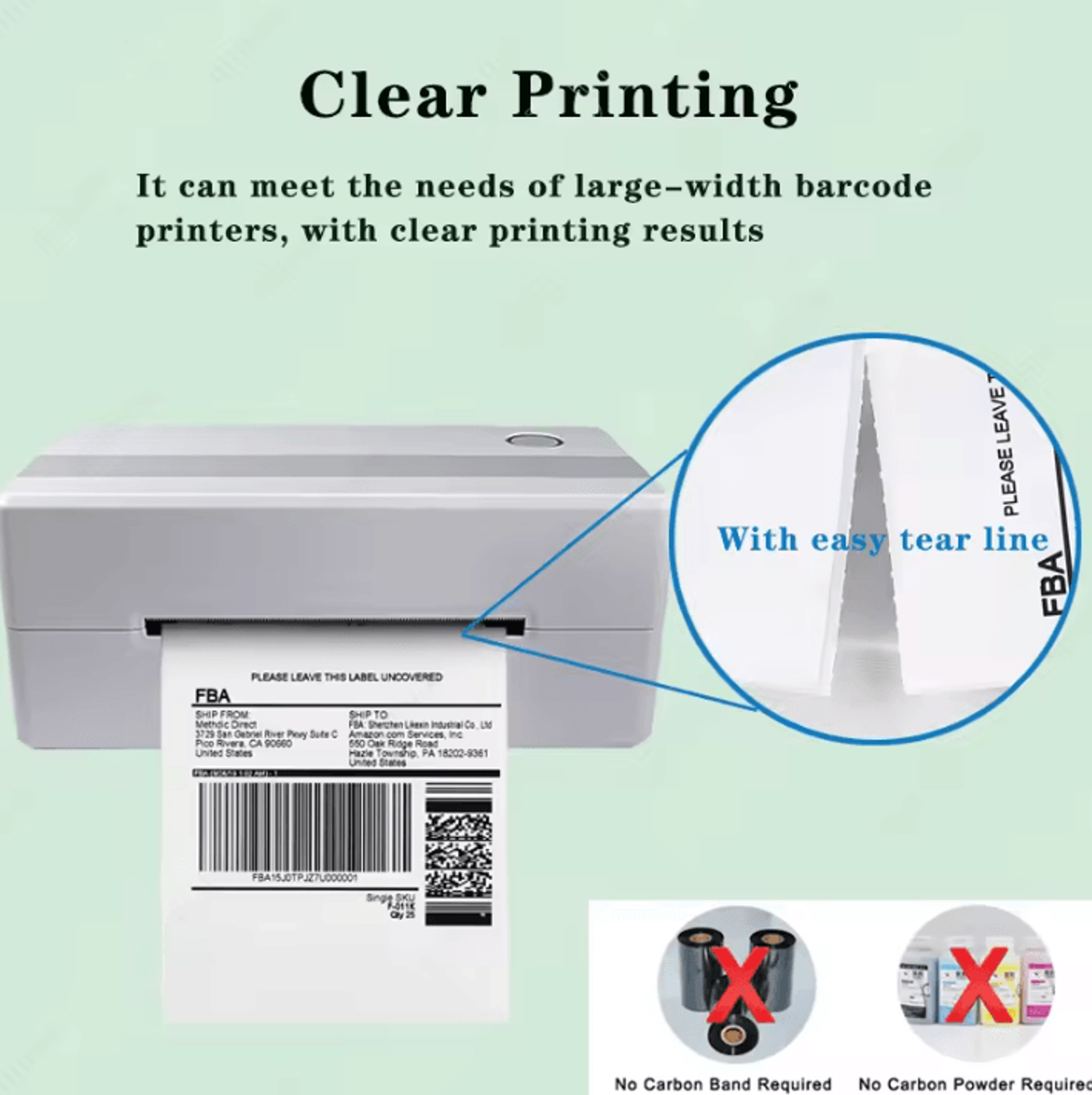 Folded Thermal Shipping Labels SelfAdhesive Barcode Sticker Paper For 4x6 Shipping Label Printers 4