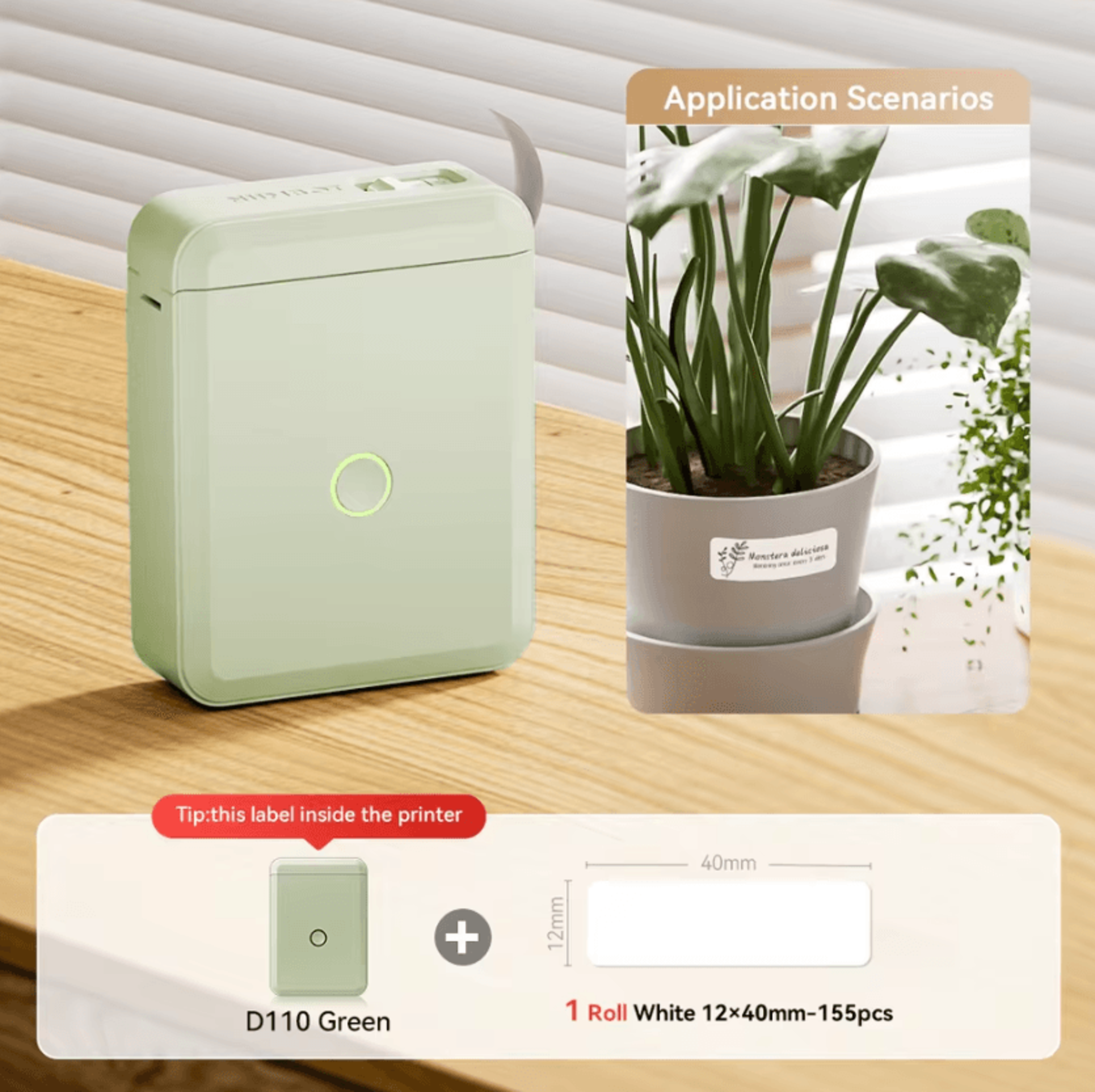 NIIMBOT D110 D11 Mini Wireless Thermal Label Printer Portable Inkless Sticker Maker For Home And Of 4