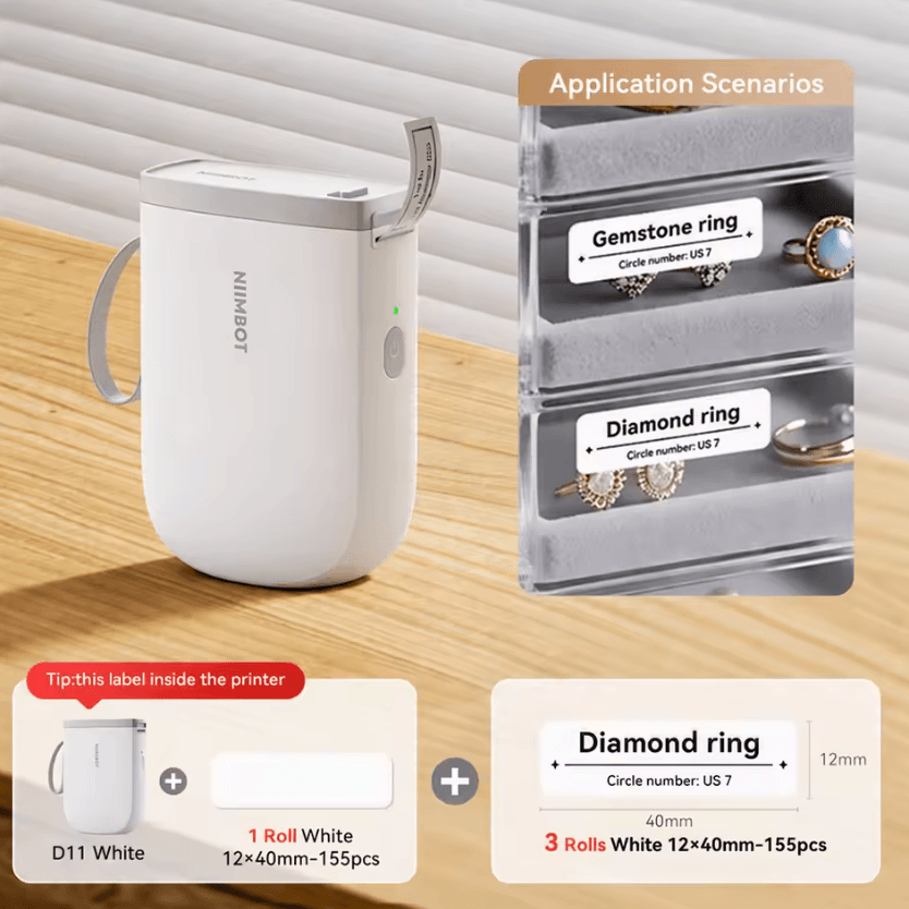 NIIMBOT D110 D11 Mini Wireless Thermal Label Printer Portable Inkless Sticker Maker For Home And Of 14