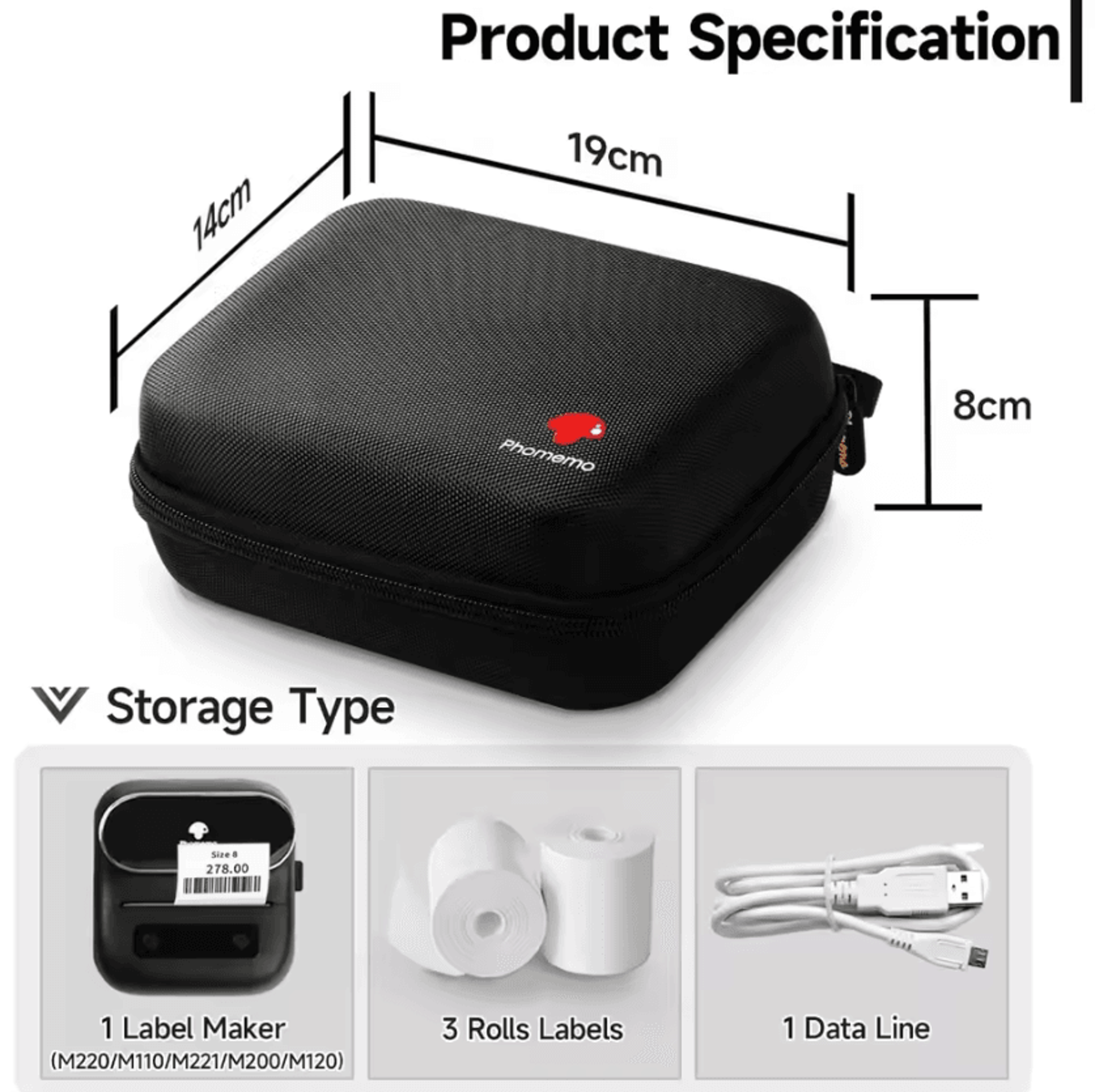 Protective Mesh Carrying Case For Phomemo M220 M110 M221 M120 M200 And NIIMBOT B1 B21 Label Makers 3