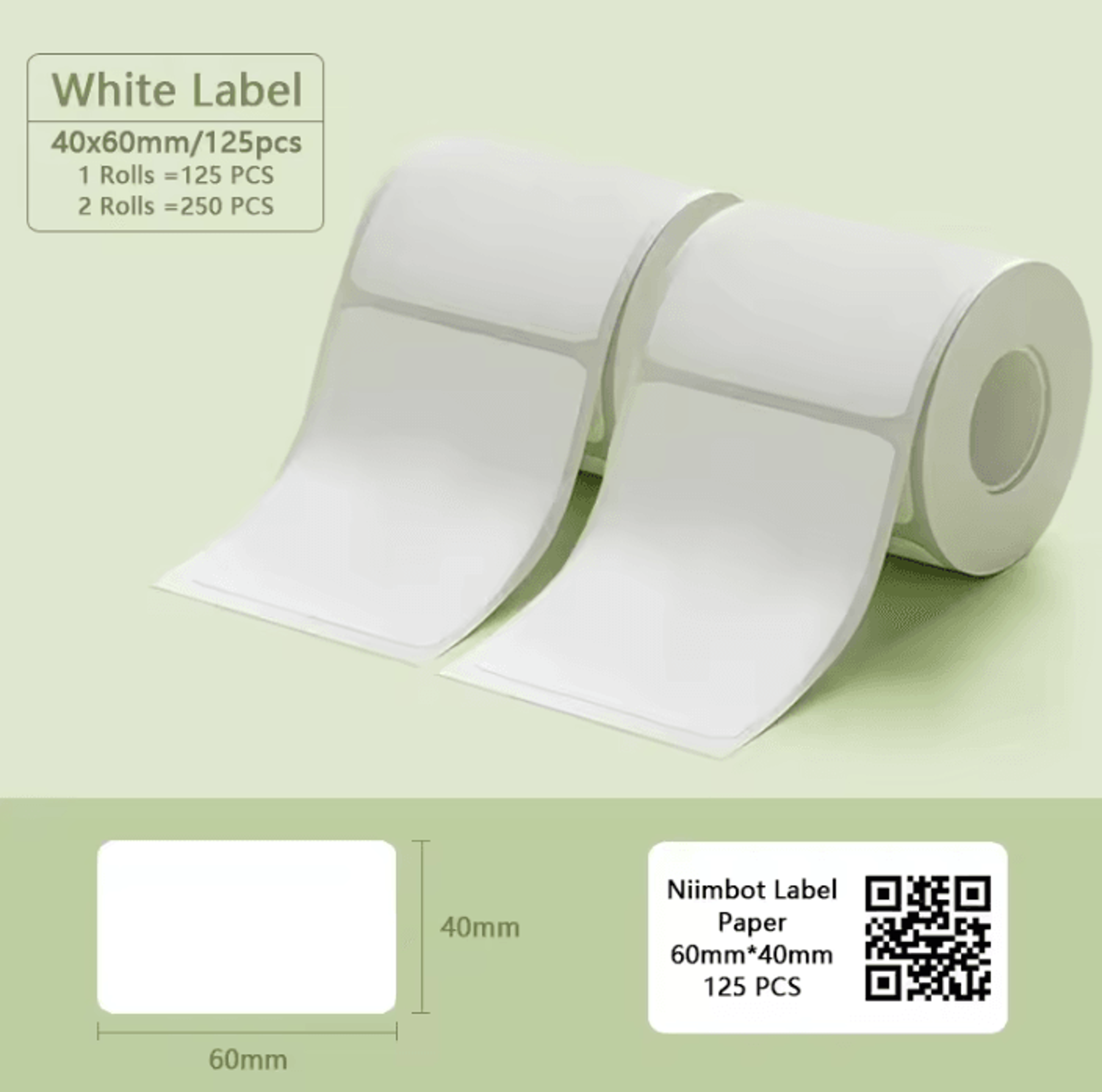 NIIMBOT B1 B21 Waterproof White Thermal Sticker Labels SelfAdhesive Printer Paper Refills 2 To 5 Ro 10