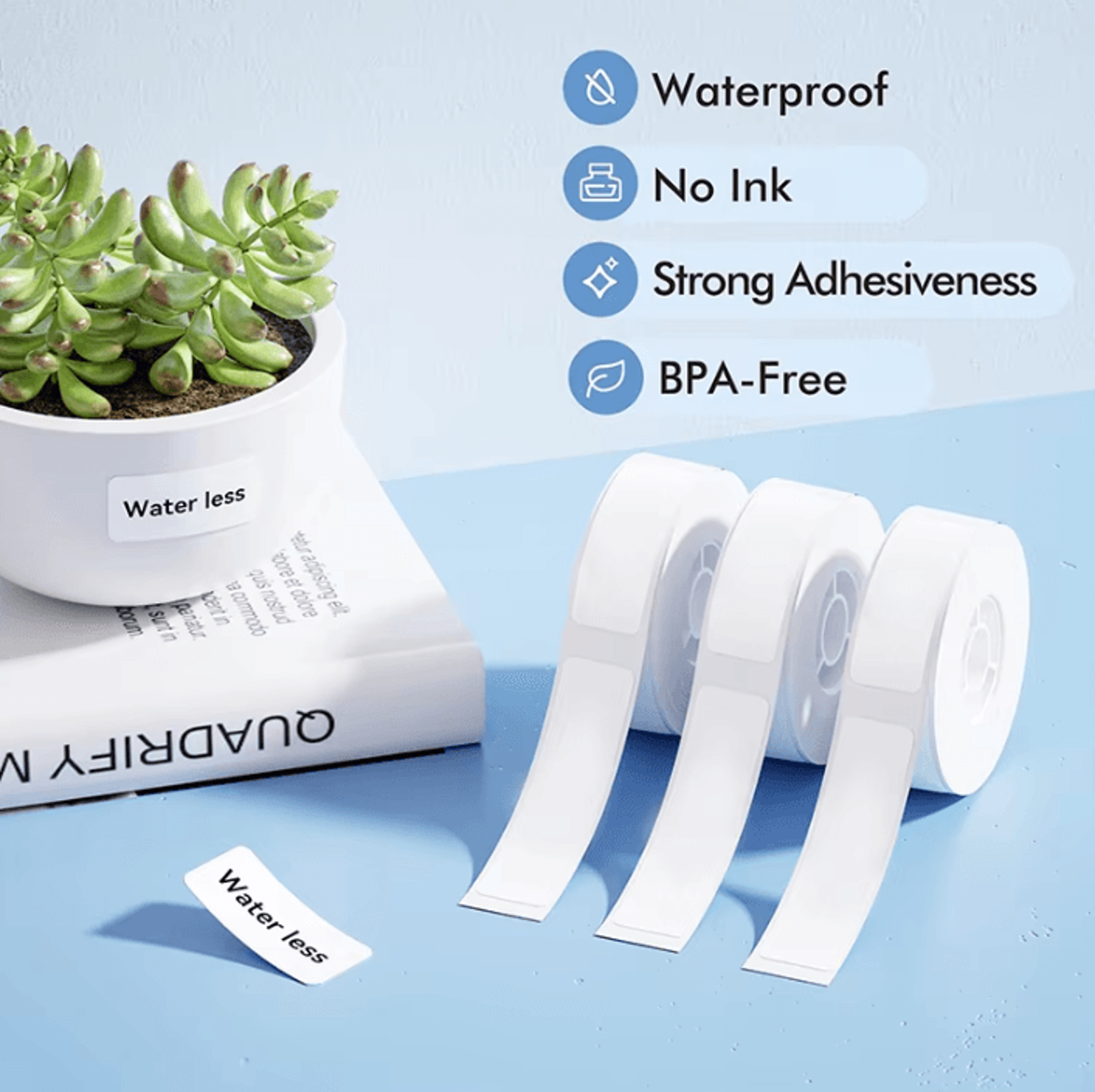 NIIMBOT D110 D11 Waterproof Thermal Label Sticker Roll SelfAdhesive White Color And Cable Label Tap 2