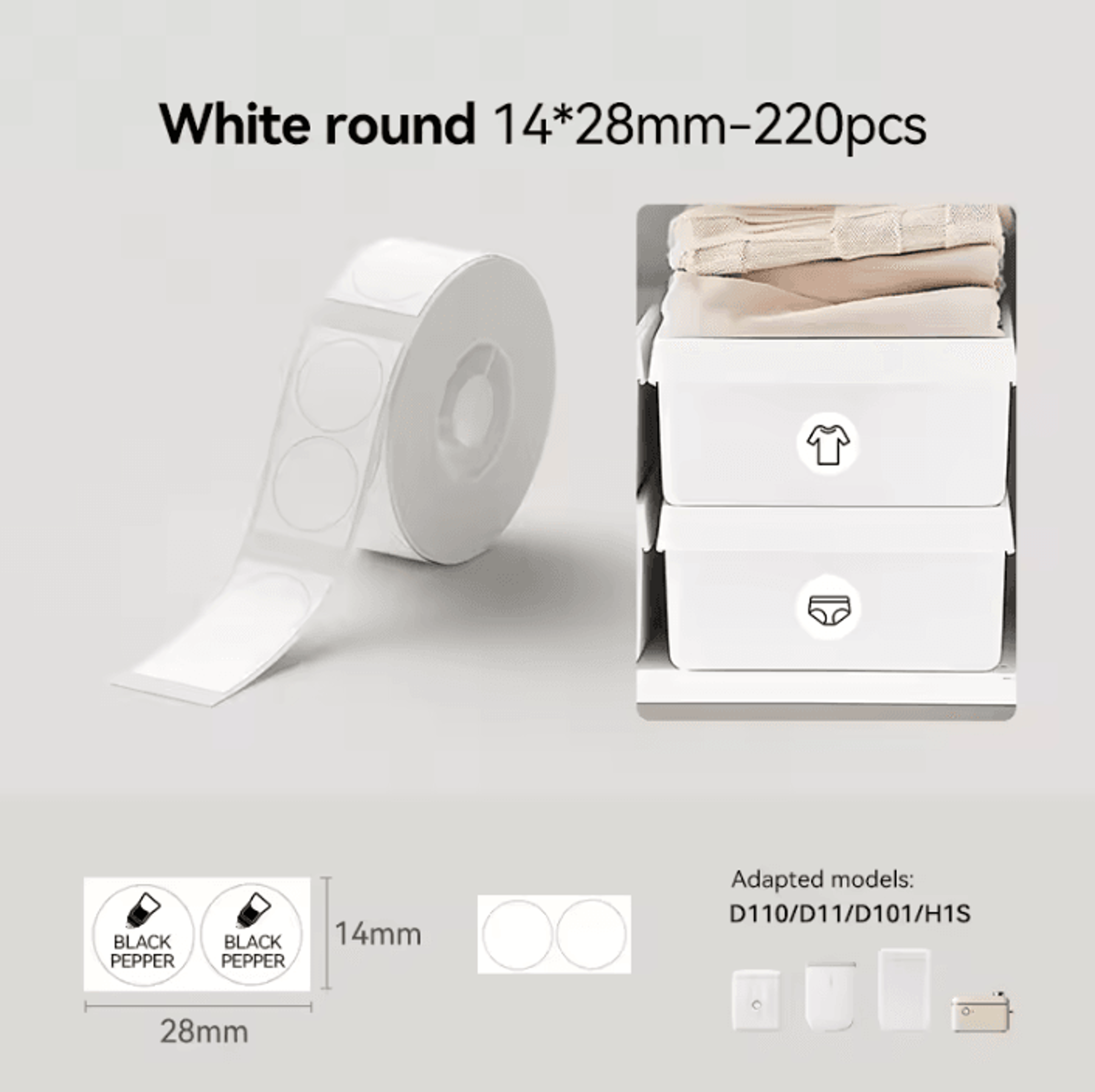 NIIMBOT D110 D11 Waterproof Thermal Label Sticker Roll SelfAdhesive White Color And Cable Label Tap 10