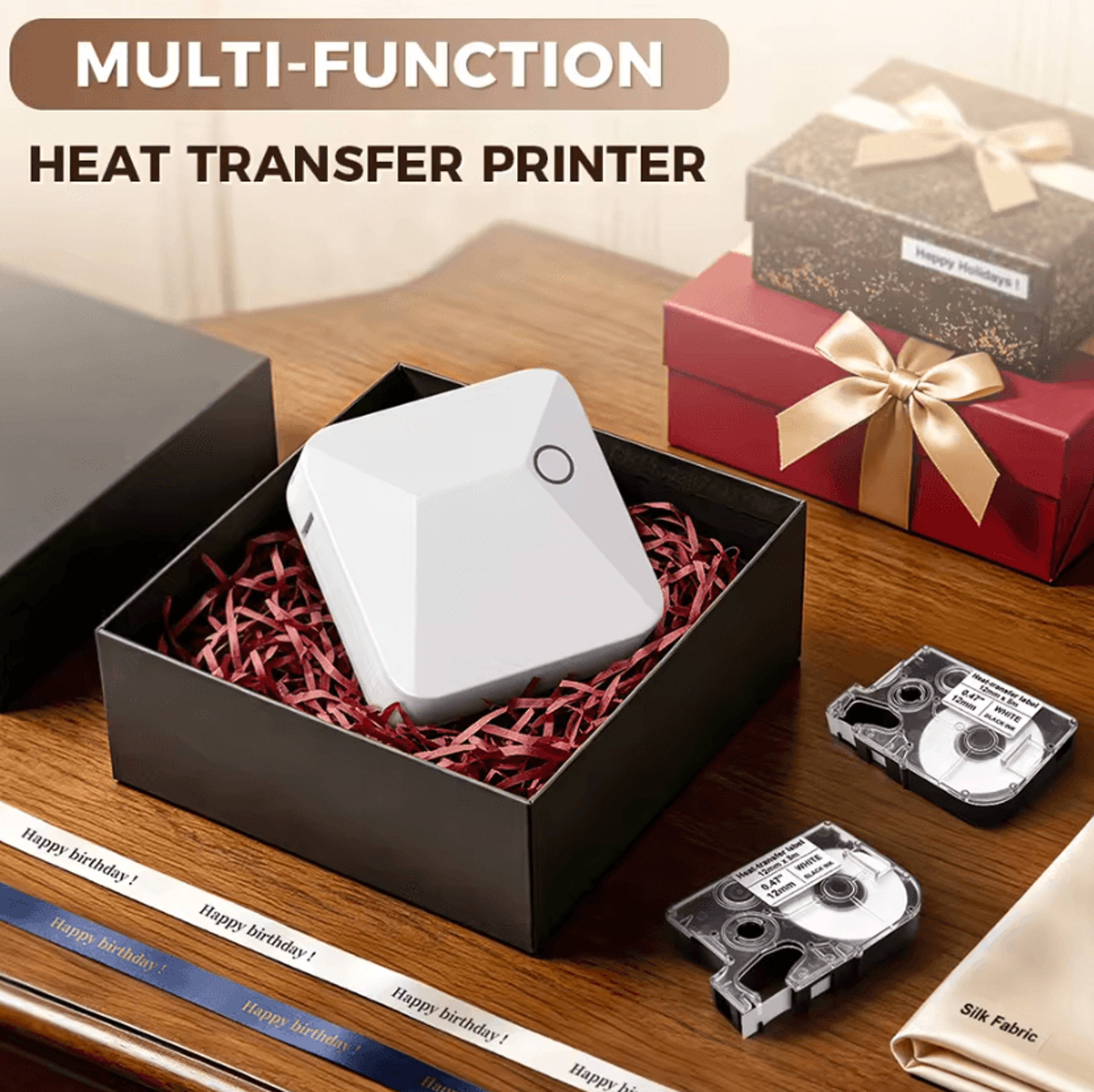 R15 Mini Thermal Transfer Label Maker Satin Ribbon And Fabric Tape Printer For DIY Crafts And Weddi 1