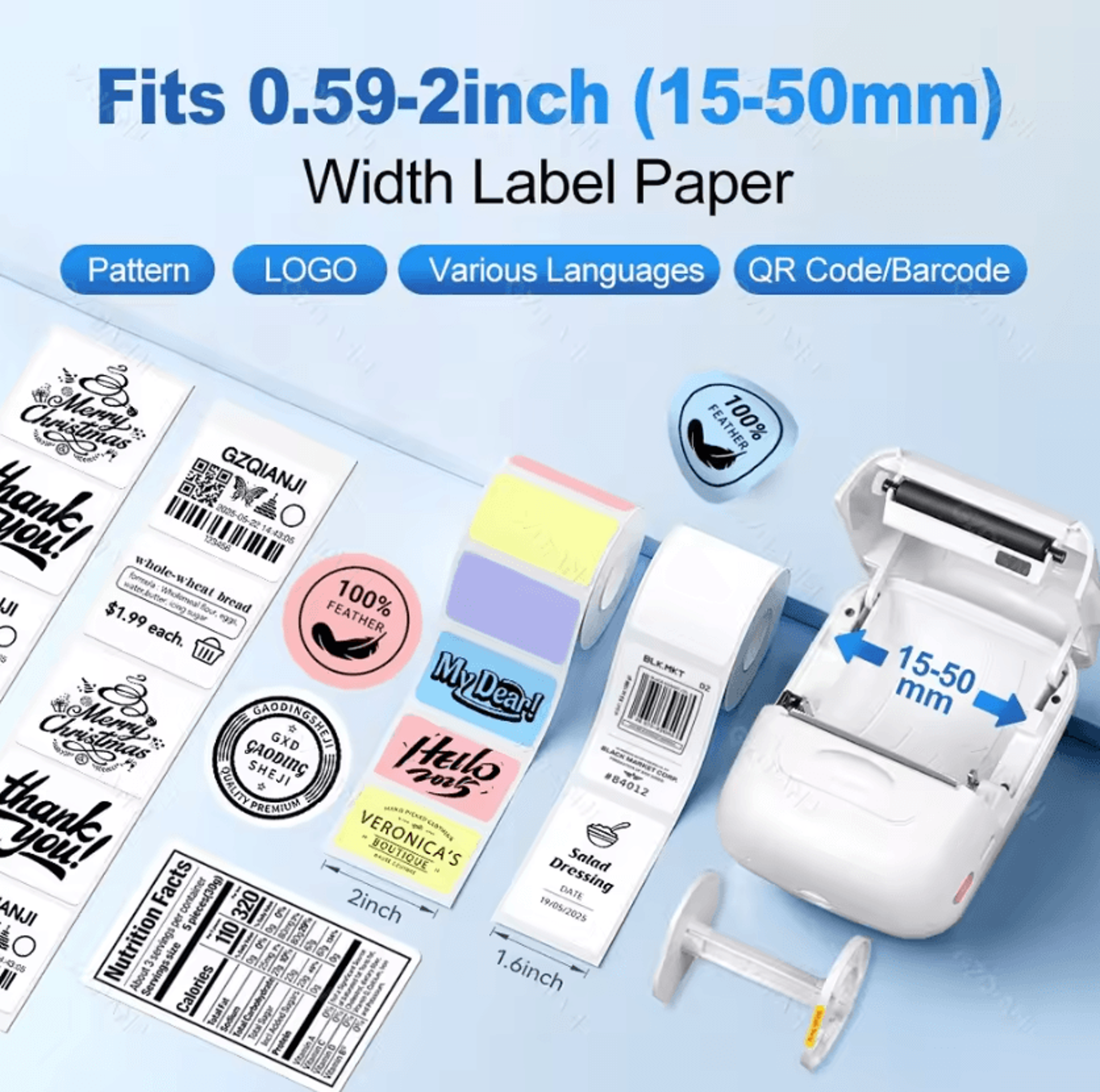 Marklife P50 Wireless Pocket Label Printer Portable Inkless Adhesive Sticker Maker For Home Office  0