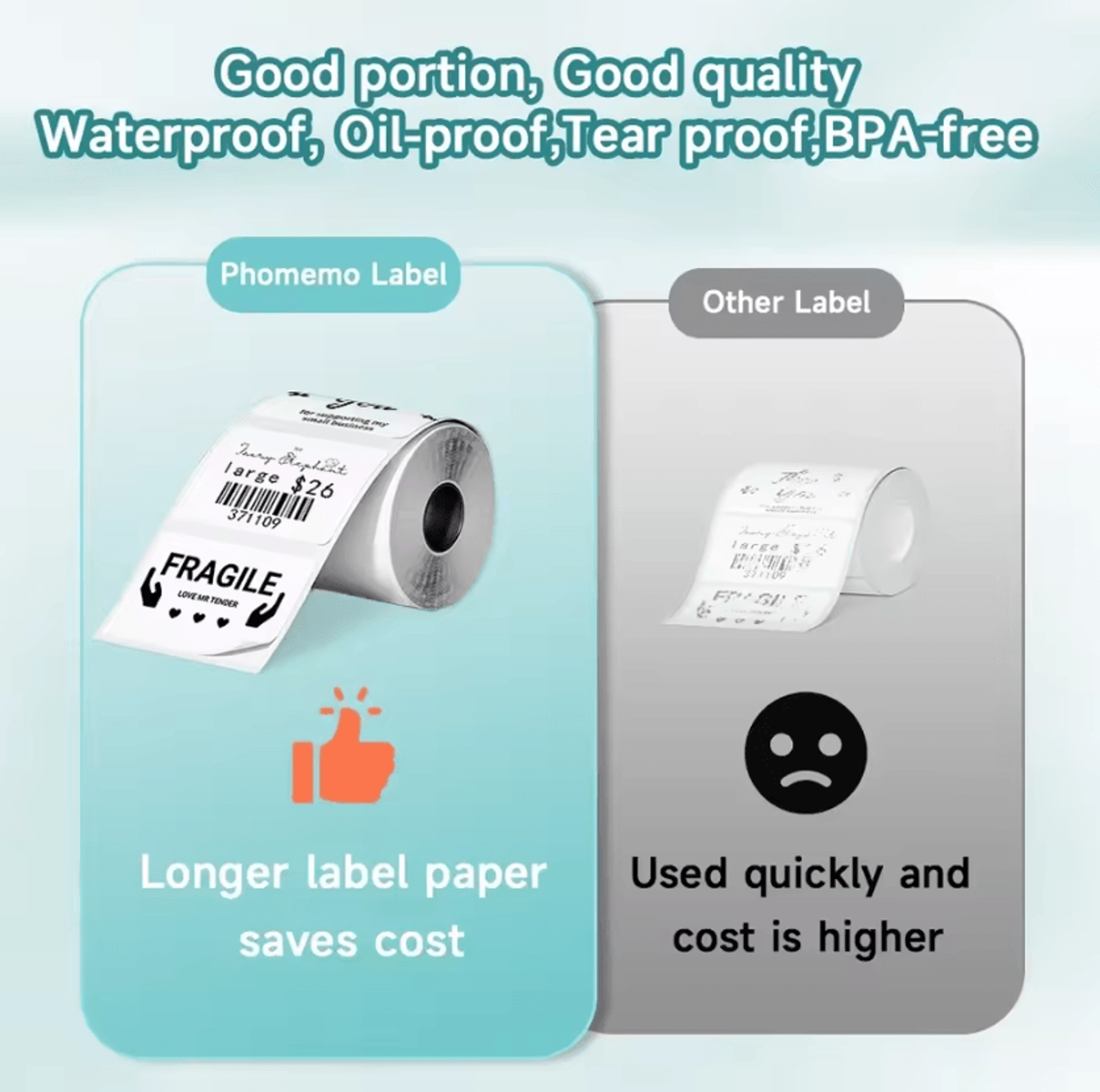 Phomemo 40x30mm White Thermal Sticker Labels 3 5 10 Roll Refills For M108 M110 M221 M220 M120 M200  2