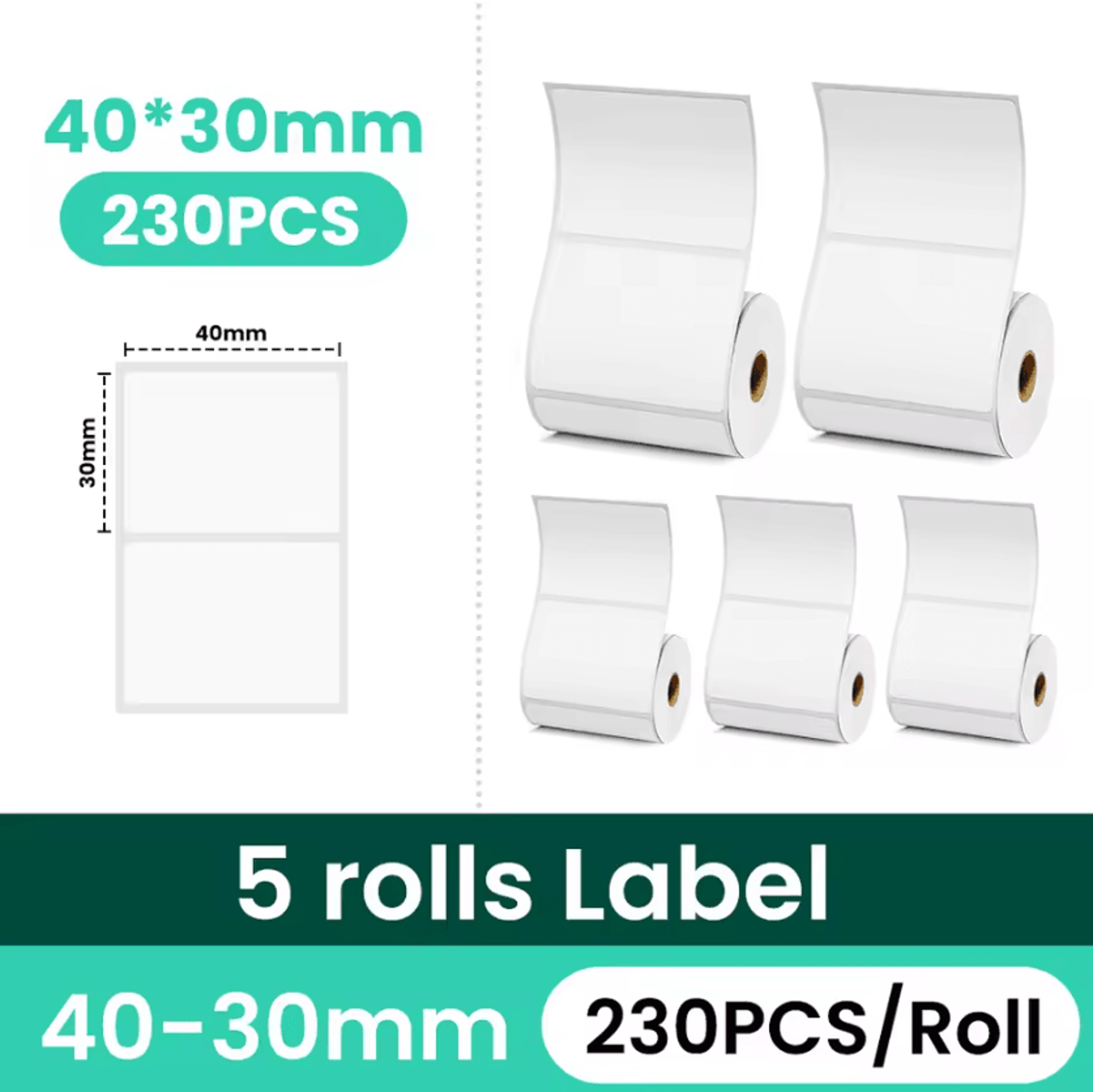 Phomemo 40x30mm White Thermal Sticker Labels 3 5 10 Roll Refills For M108 M110 M221 M220 M120 M200  7