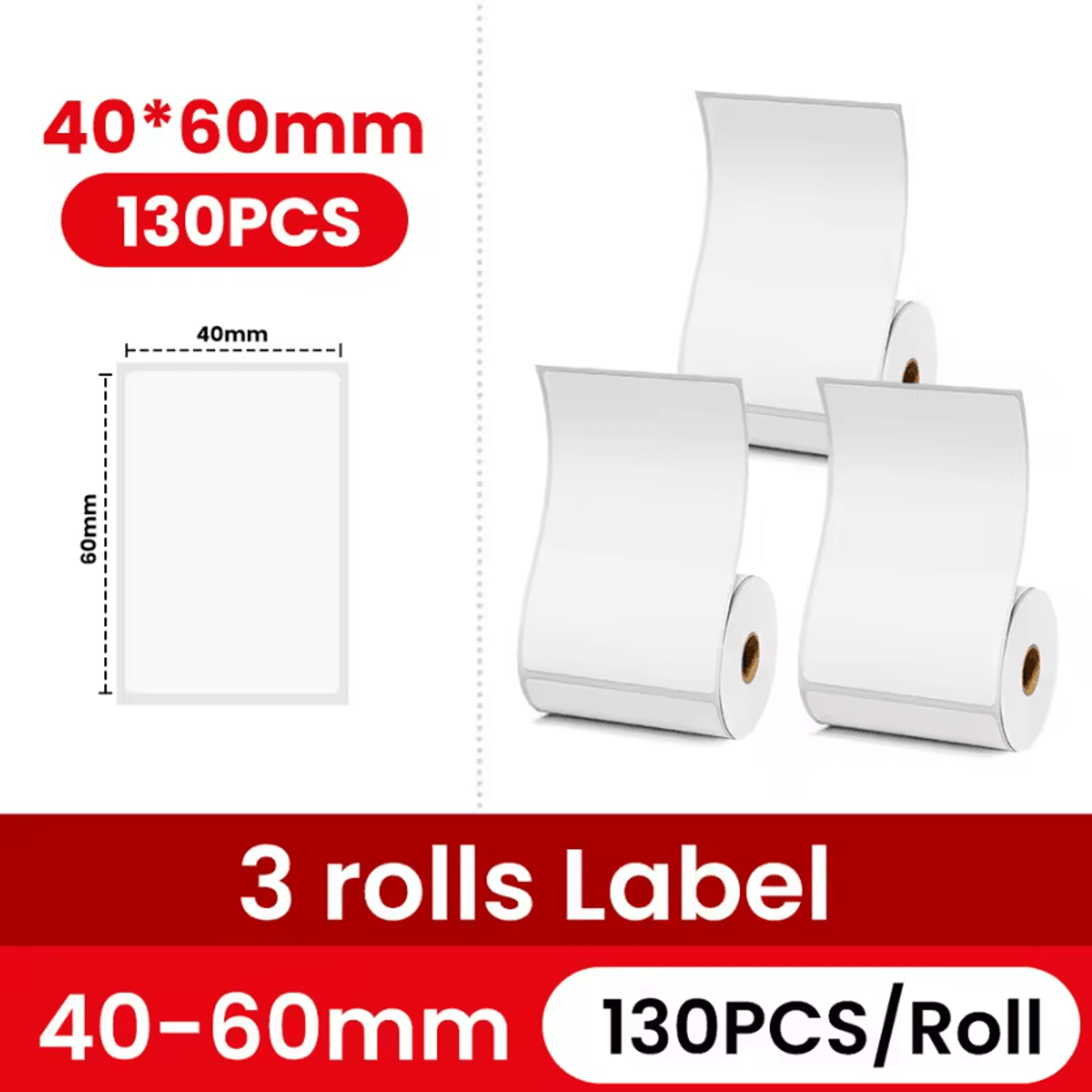 Phomemo 40x30mm White Thermal Sticker Labels 3 5 10 Roll Refills For M108 M110 M221 M220 M120 M200  10