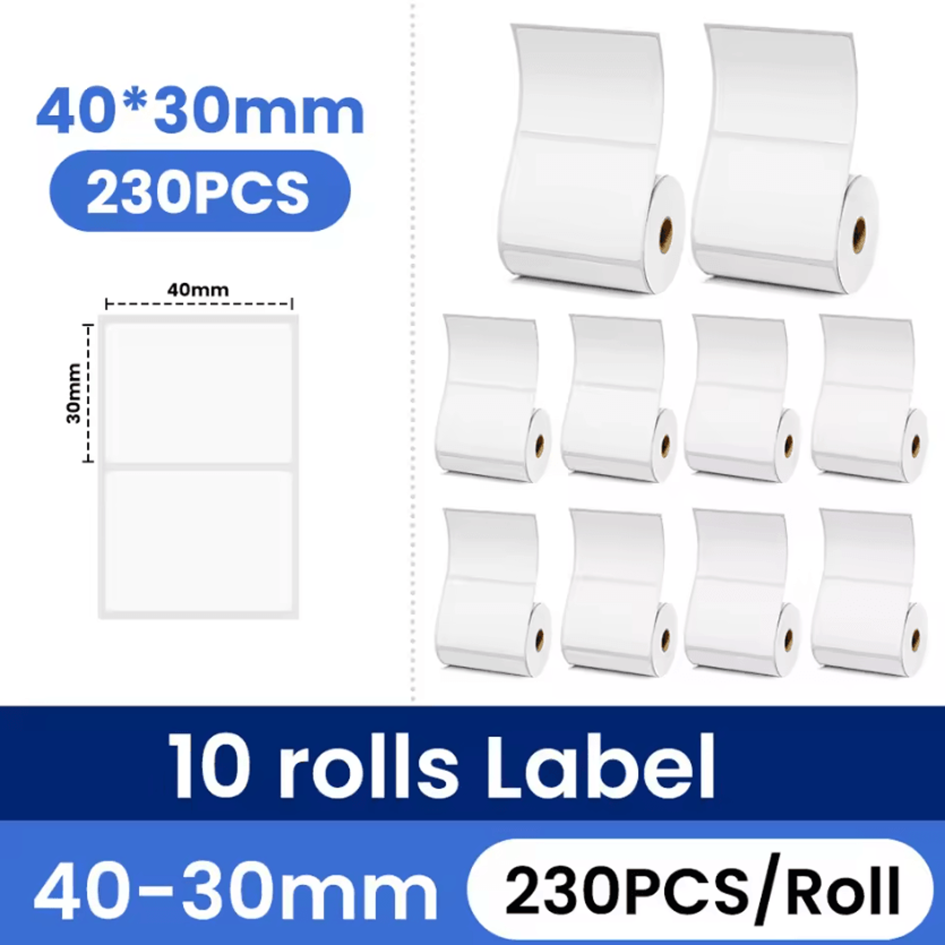 Phomemo 40x30mm White Thermal Sticker Labels 3 5 10 Roll Refills For M108 M110 M221 M220 M120 M200  6