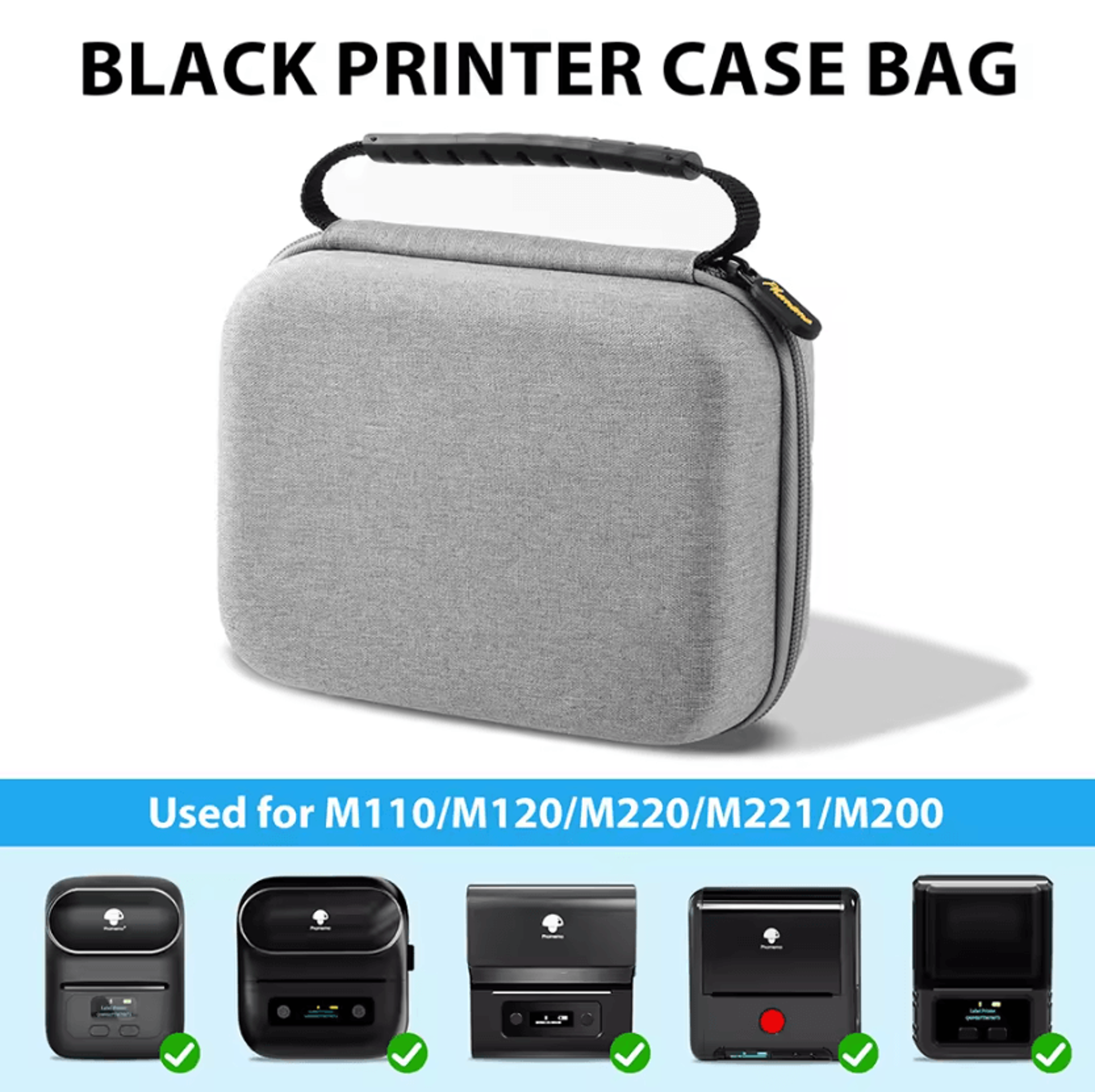 Portable Label Printer Storage Case With Mesh Pocket For Phomemo M220 M110 M221 M120 M200 And NIIMB 0