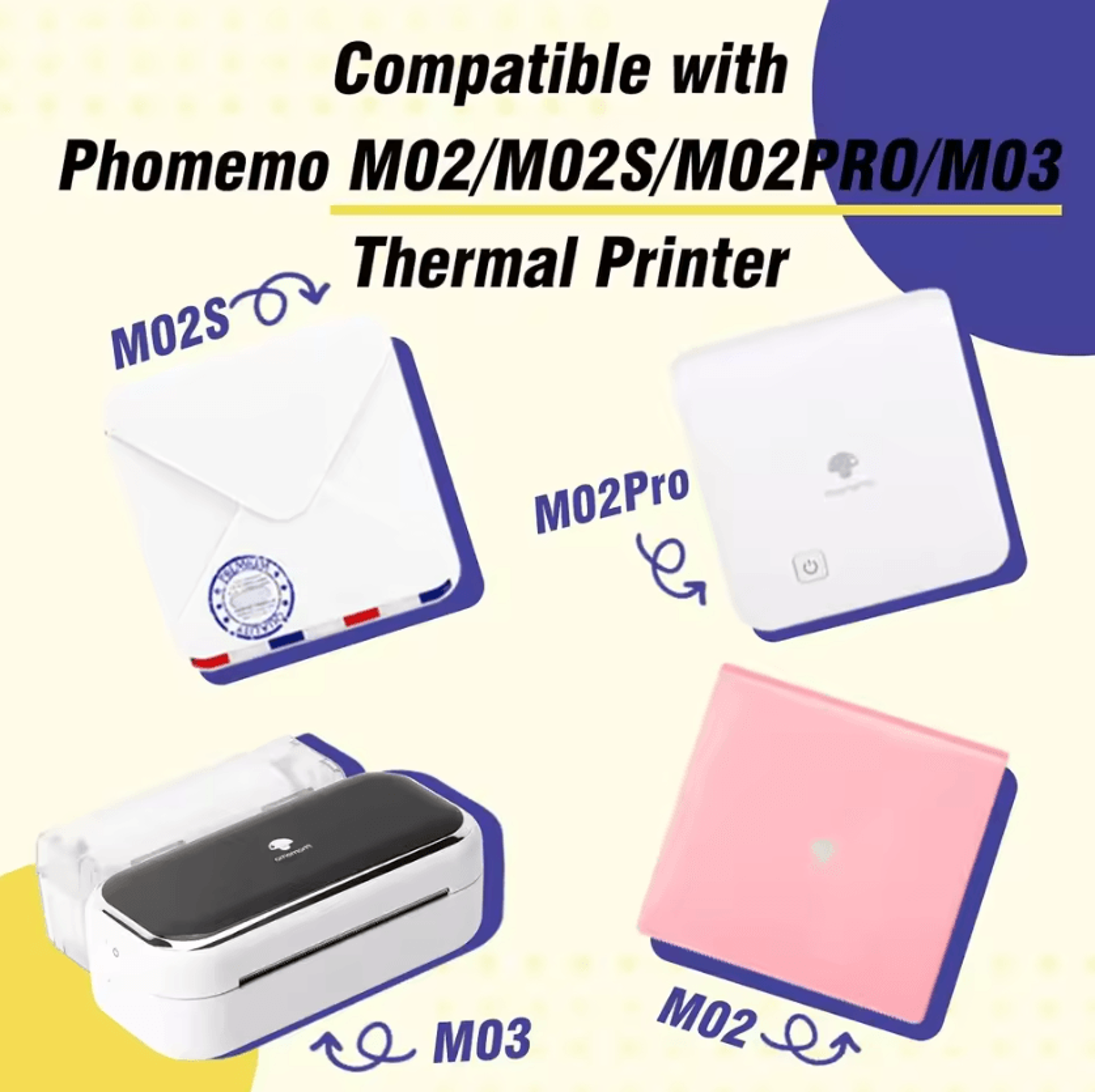 Phomemo 3 Rolls Transparent Thermal Sticker Paper 50mm X 35m BPAFree Adhesive Labels For M02 M03AS  2
