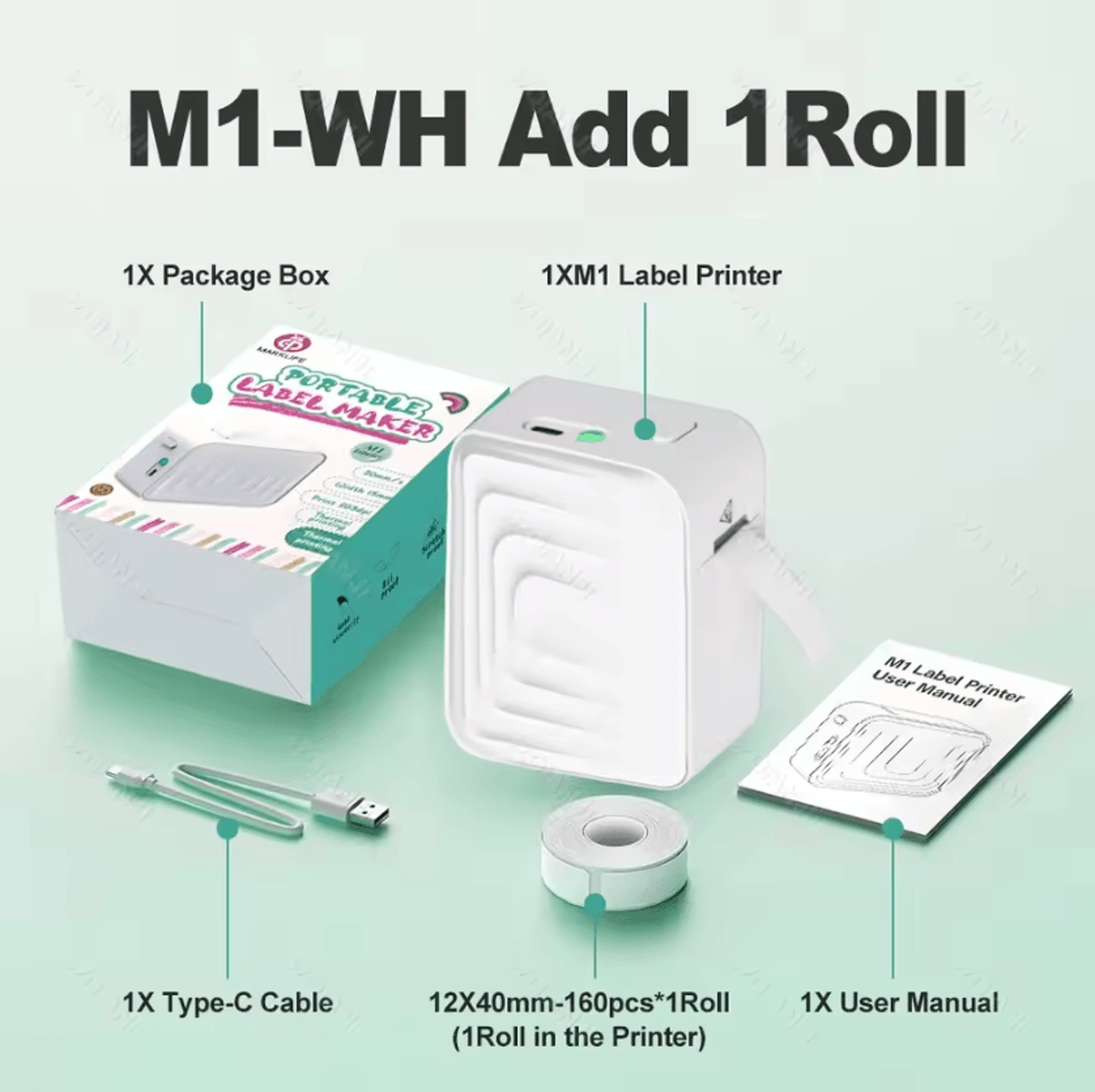 Marklife M1 Bluetooth Thermal Label Printer Compact Inkless Sticker Maker For Home Office And DIY O 8