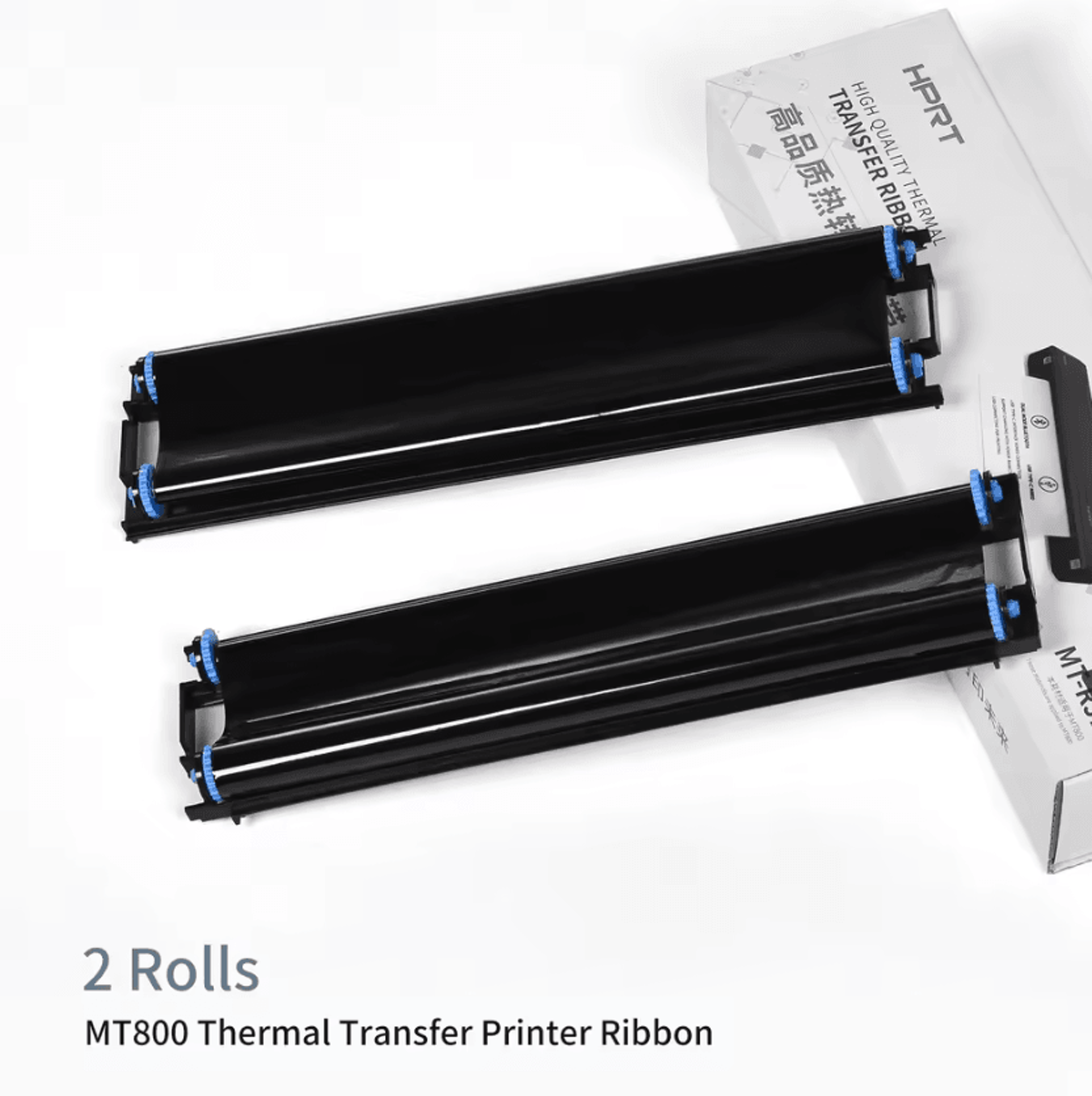 HPRT MT800 Thermal Transfer Ribbon 2Roll RFID Replacement Cartridge Set For Portable A4 Printers 3