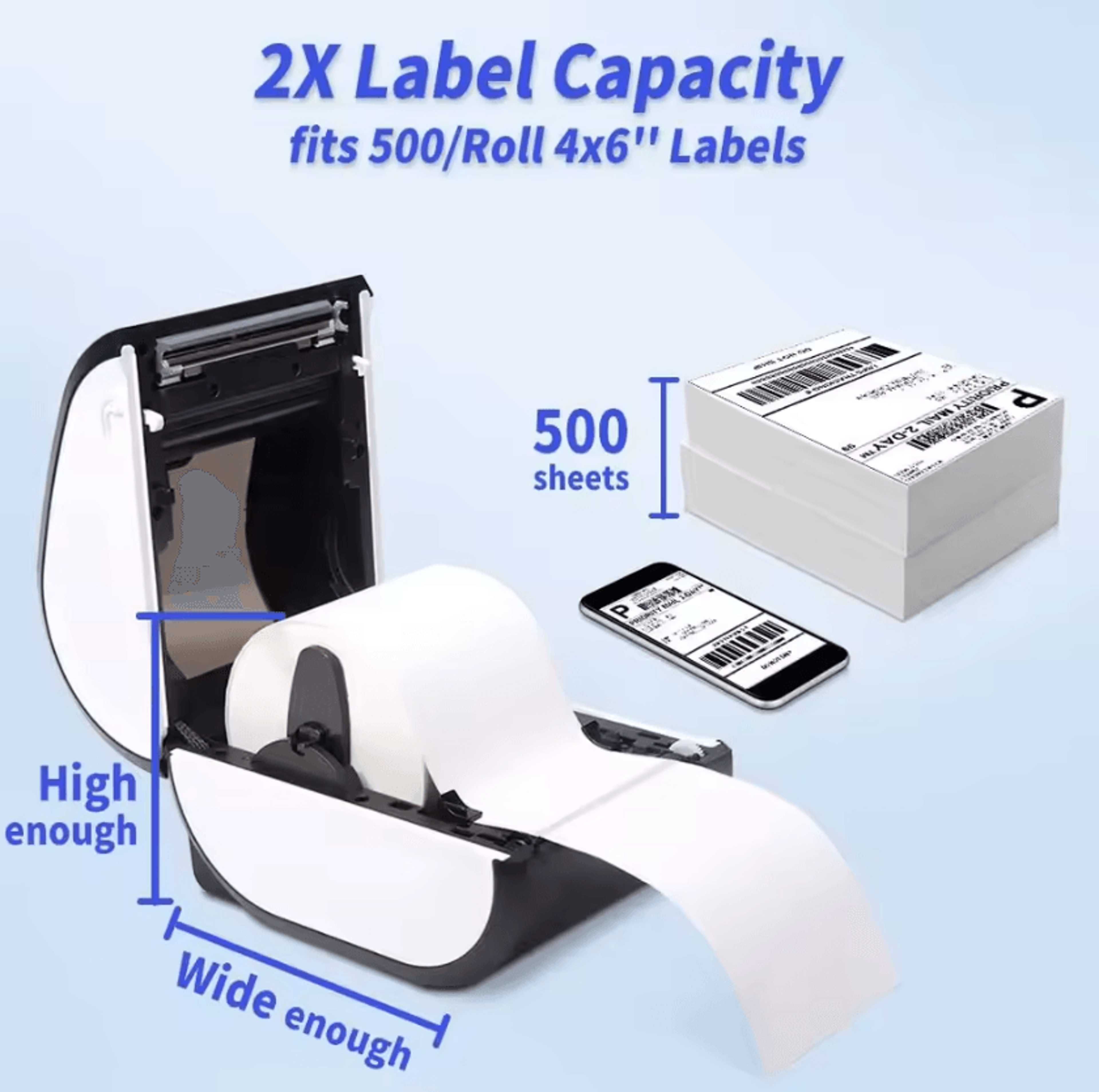 Wireless Bluetooth Shipping Label Printer 100x150mm Inkless Thermal Package Label Maker For Small B 2