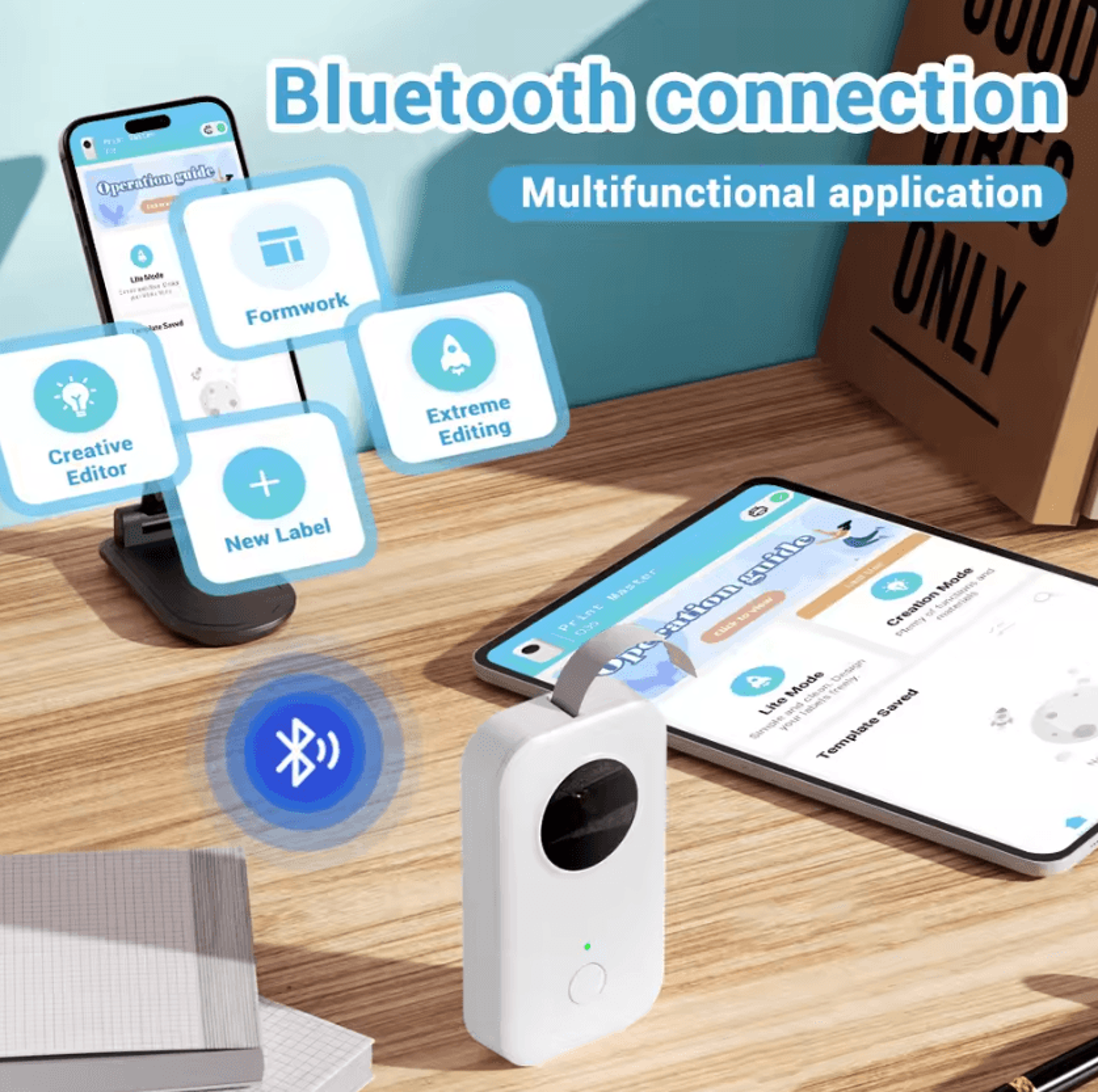Phomemo D30 Mini Bluetooth Label Maker Portable Wireless Sticker Printer For Home Office And School 2