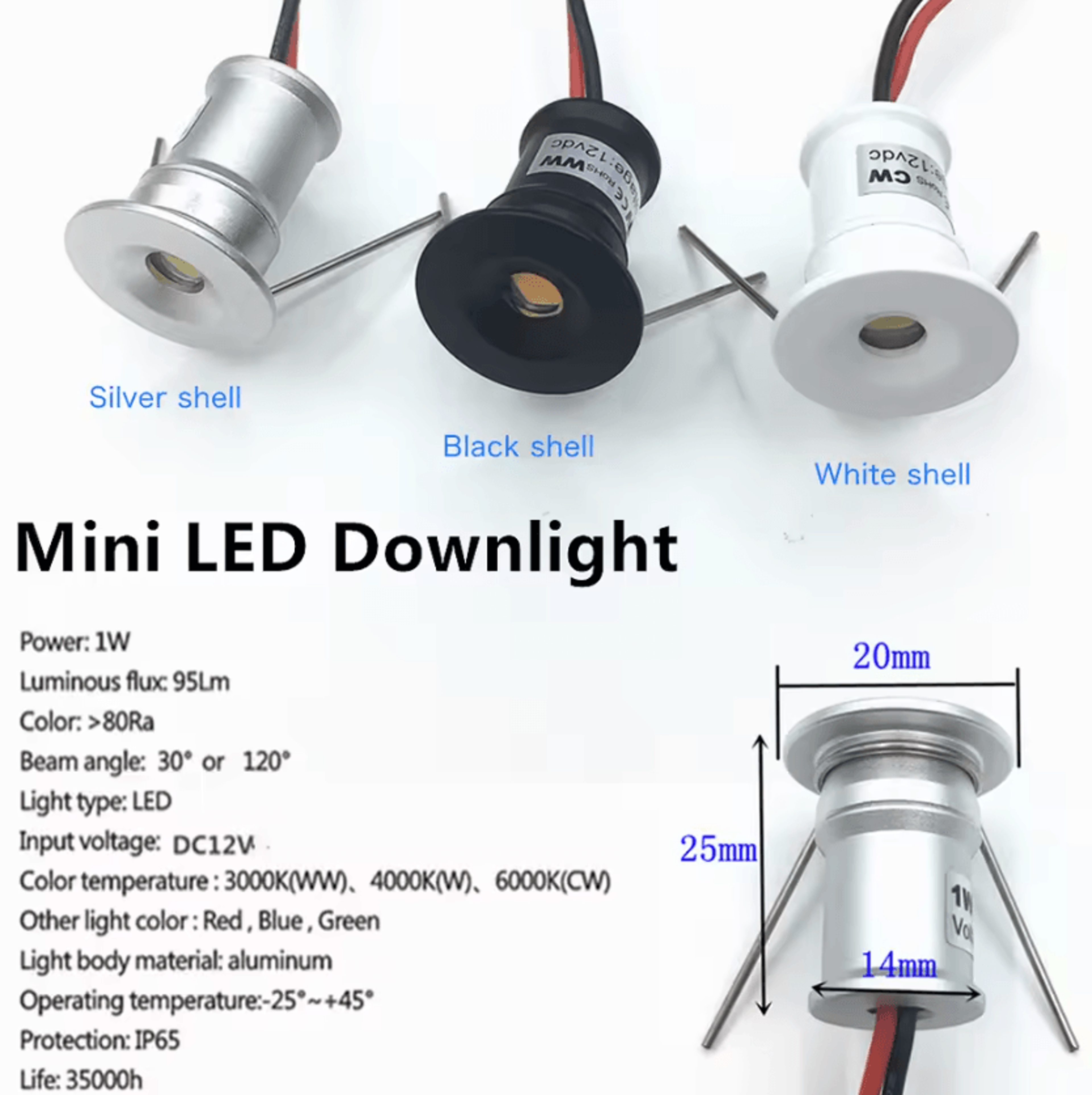 1W Mini LED Staircase Spotlight 12V Dimmable IP65 Recessed Downlight For Ceiling Showcase And Accen 3