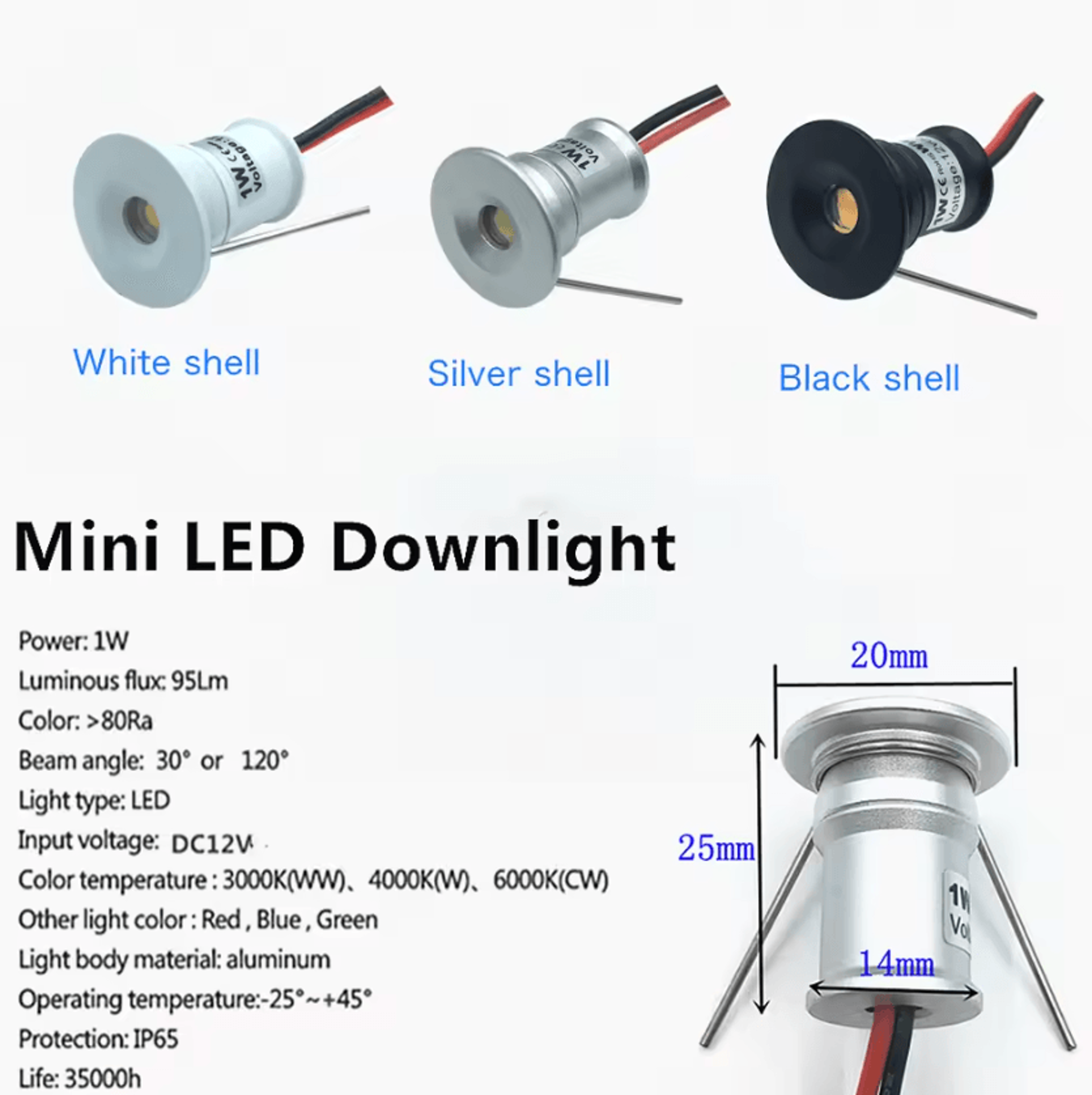 10Pcs 1W Mini LED Recessed Downlights 12V Ceiling Spotlights With Driver For Stairs Cabinets And Wa 2