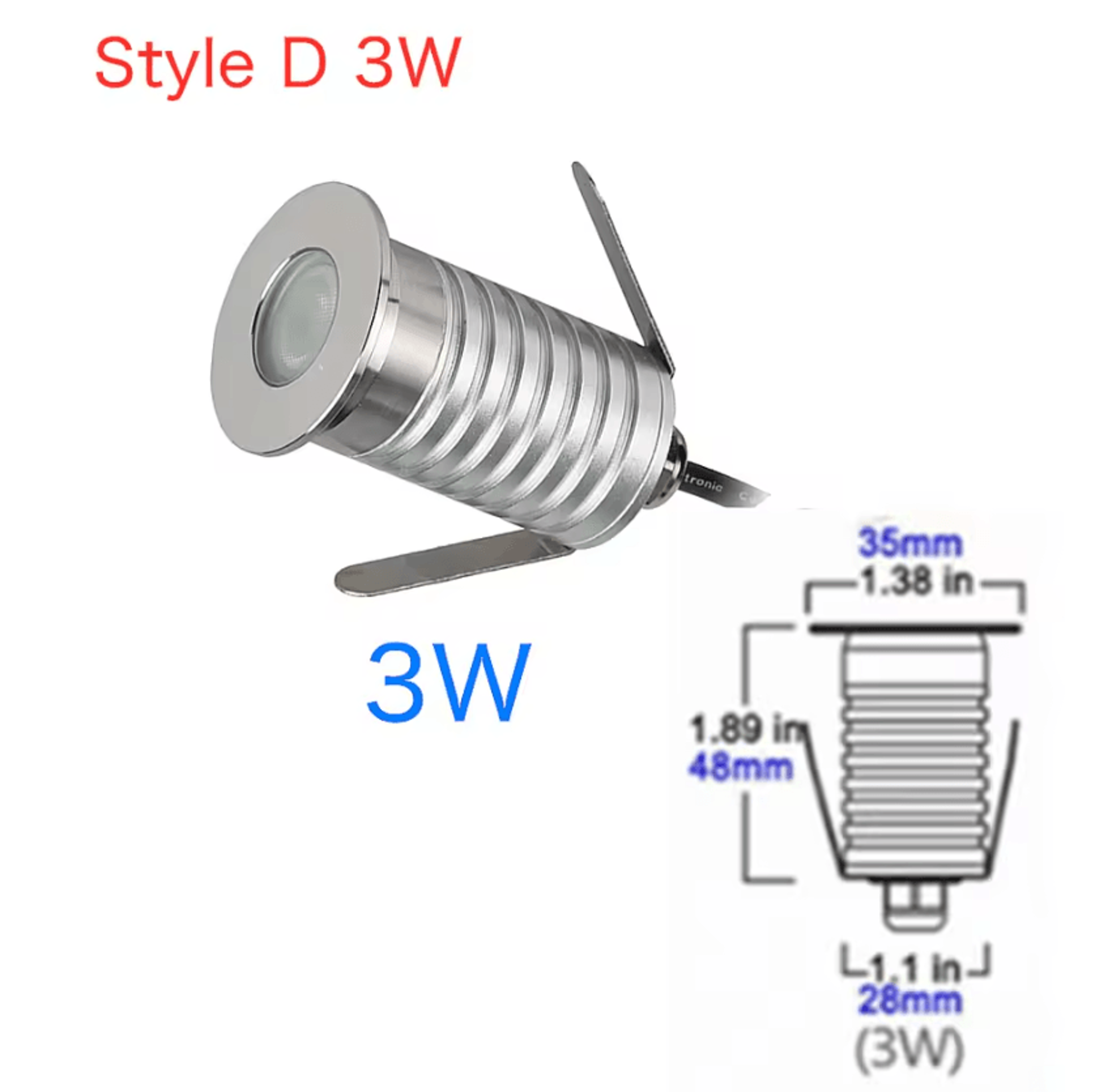1W 3W IP67 Waterproof LED Underground Light 12V Recessed Deck Spotlight For Garden Pathways And Sta 6