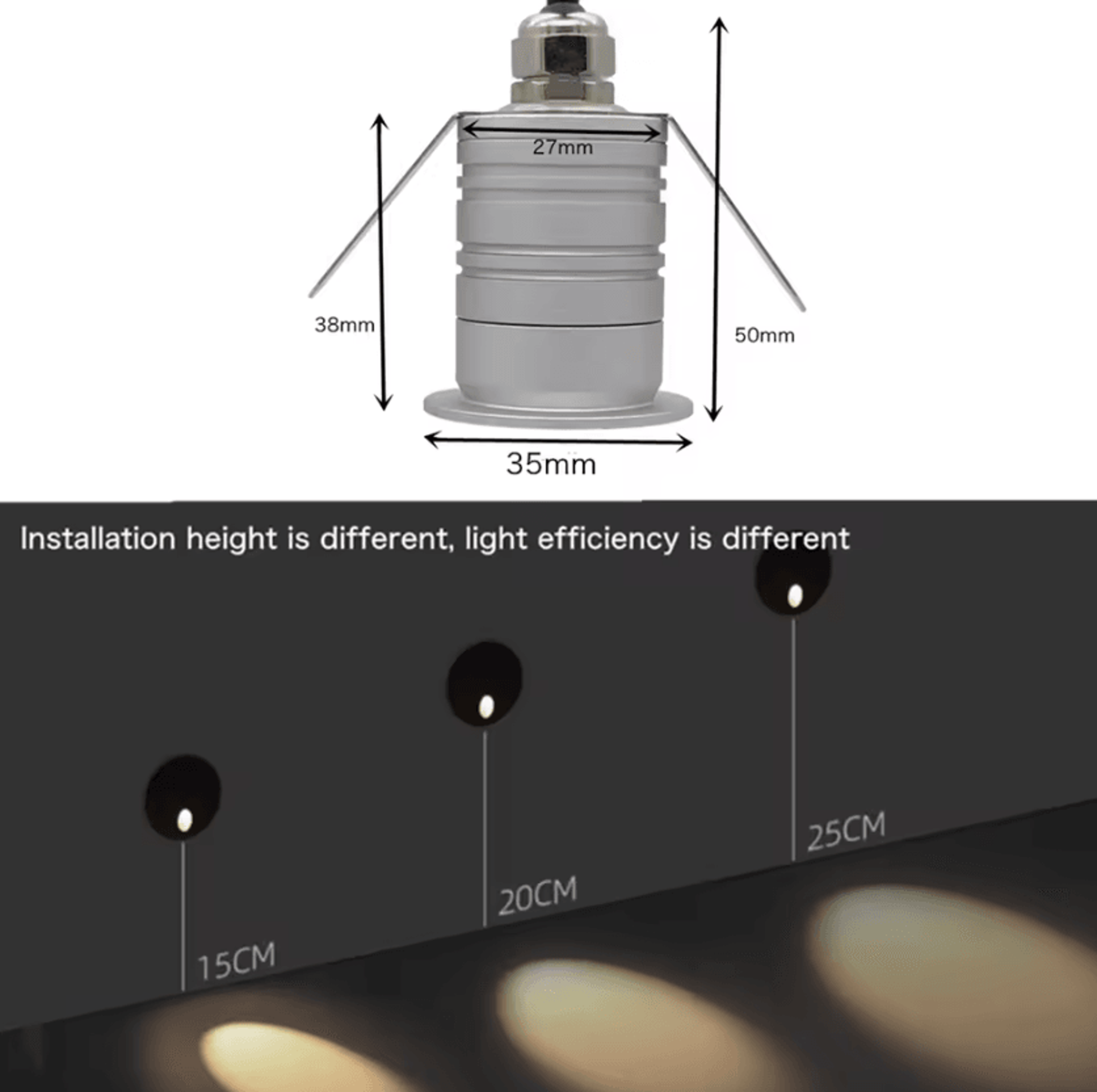 1W LED Recessed Stair Light 12V Aluminum Step Wall Lamp For Indoor Outdoor Pathway And Corner Light 4