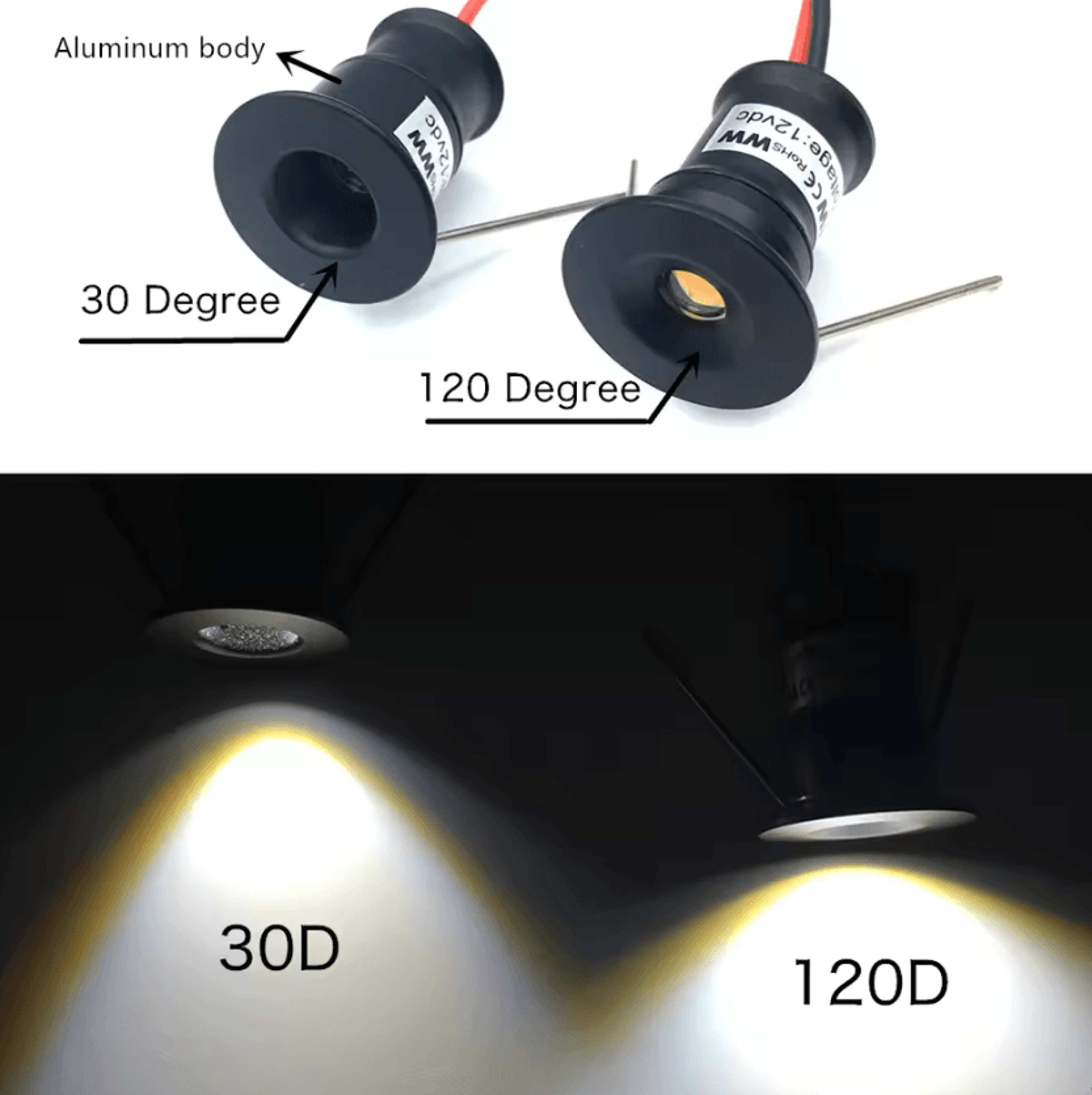 1W IP65 Mini LED Recessed Downlight 12V 15mm Dimmable Spotlight For Cabinets Ceilings And Stairs 2