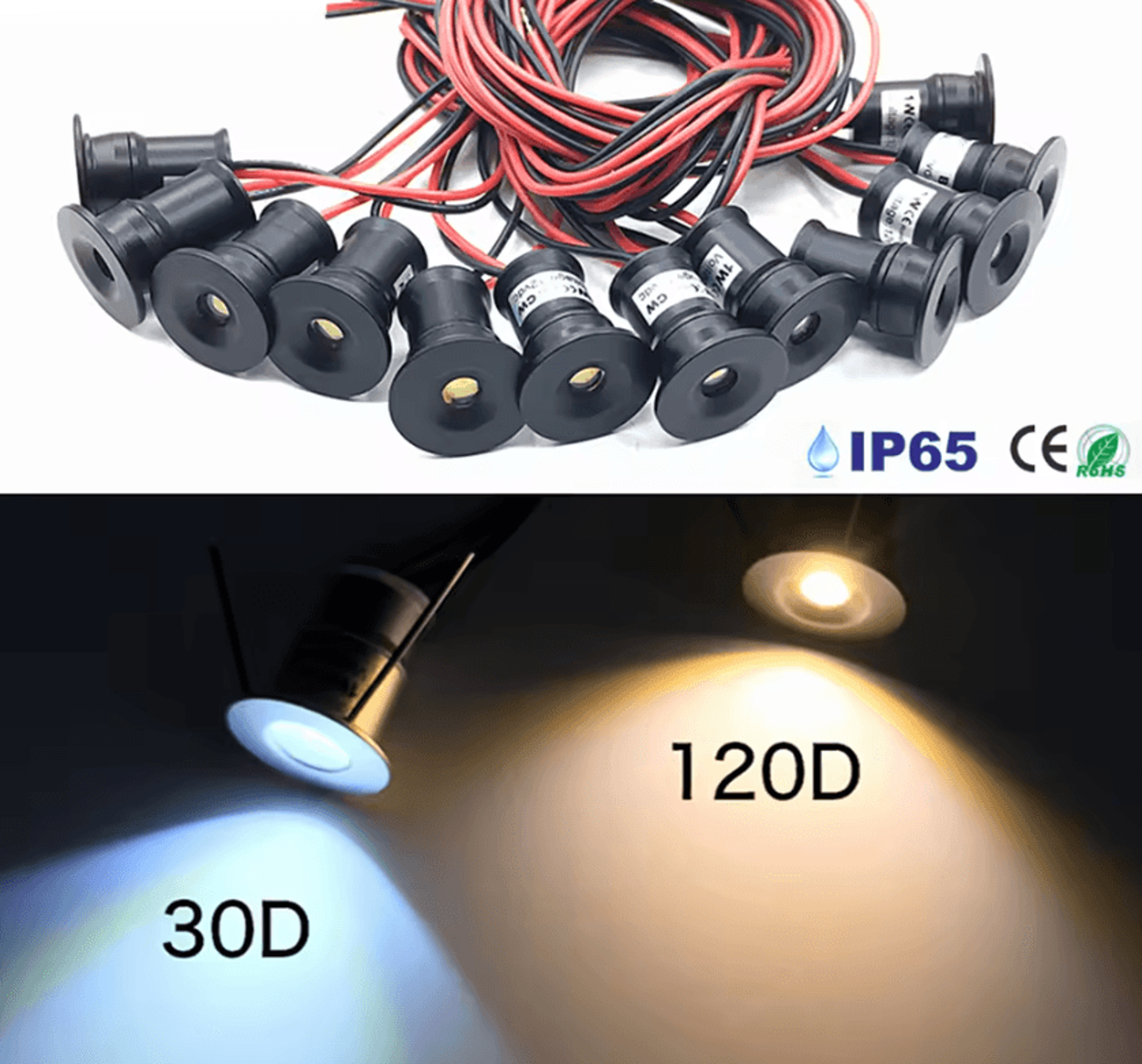 1W IP65 Mini LED Recessed Downlight 12V 15mm Dimmable Spotlight For Cabinets Ceilings And Stairs 0