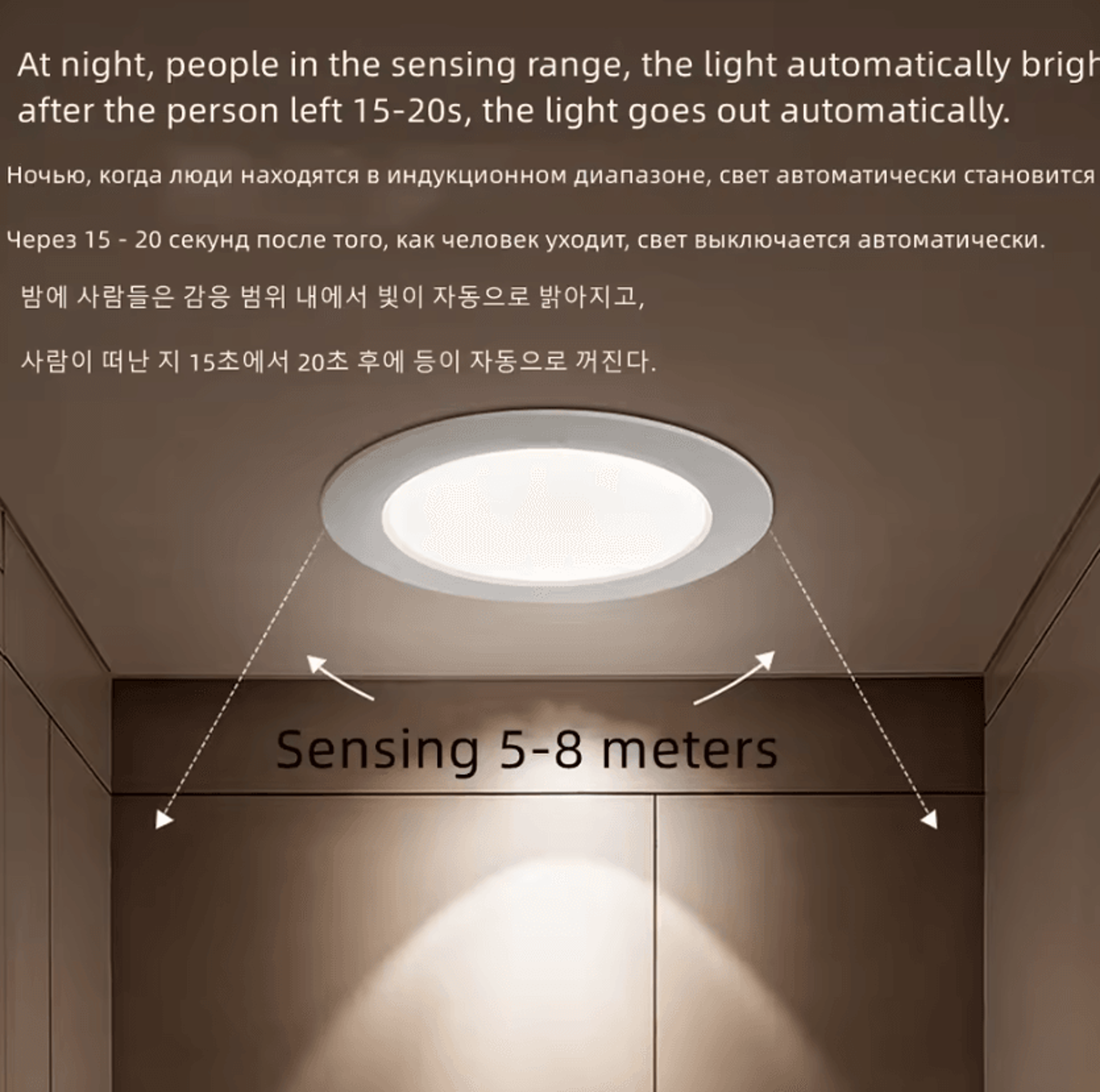 Smart LED Radar Sensor Downlight 5W 7W 9W 220V Recessed Ceiling Lamp With Motion Detection Cold Whi 4