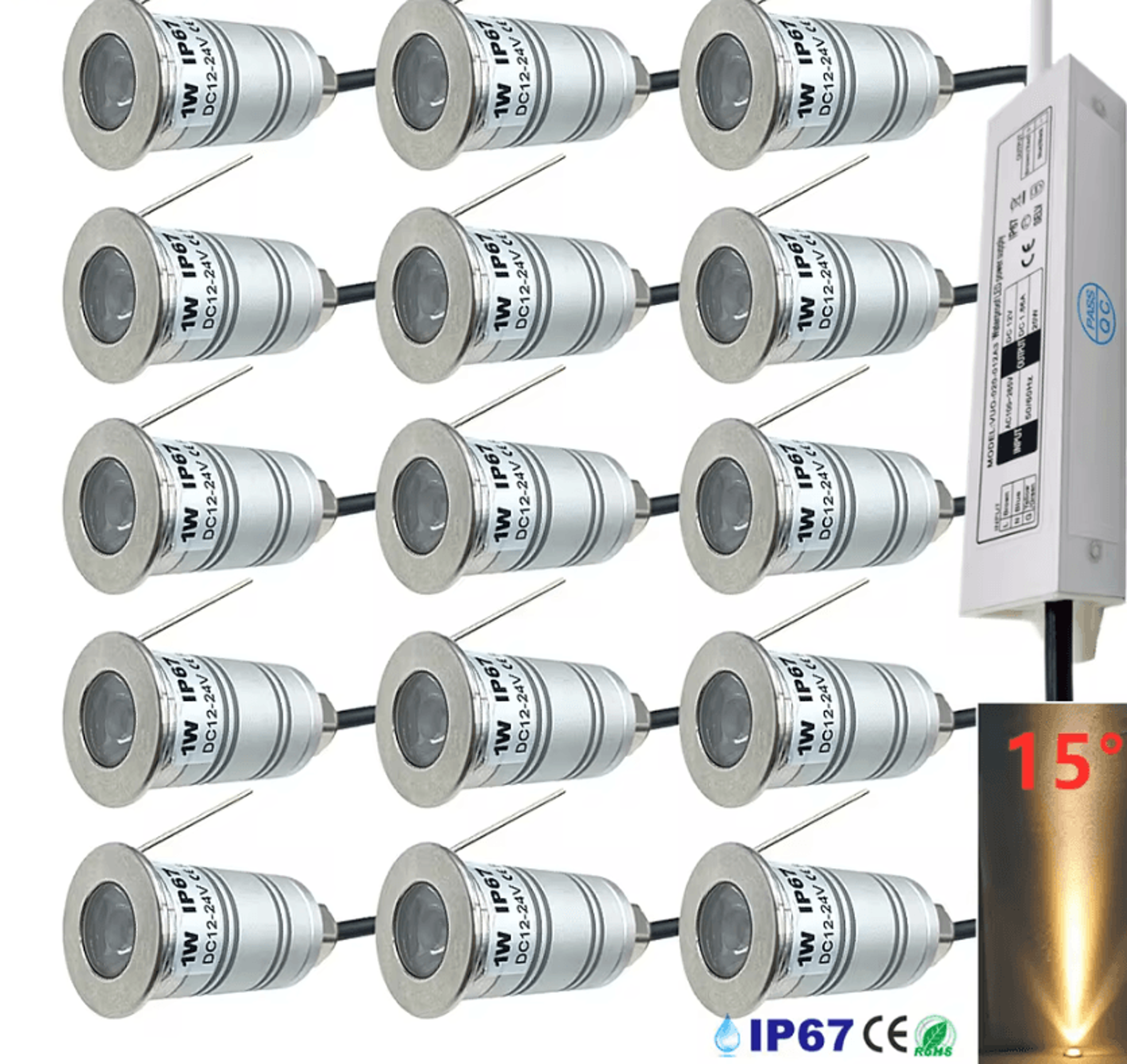 1W IP67 Waterproof LED InGround Spotlight 12V Garden Pathway Light With Transformer For Patio And L 0