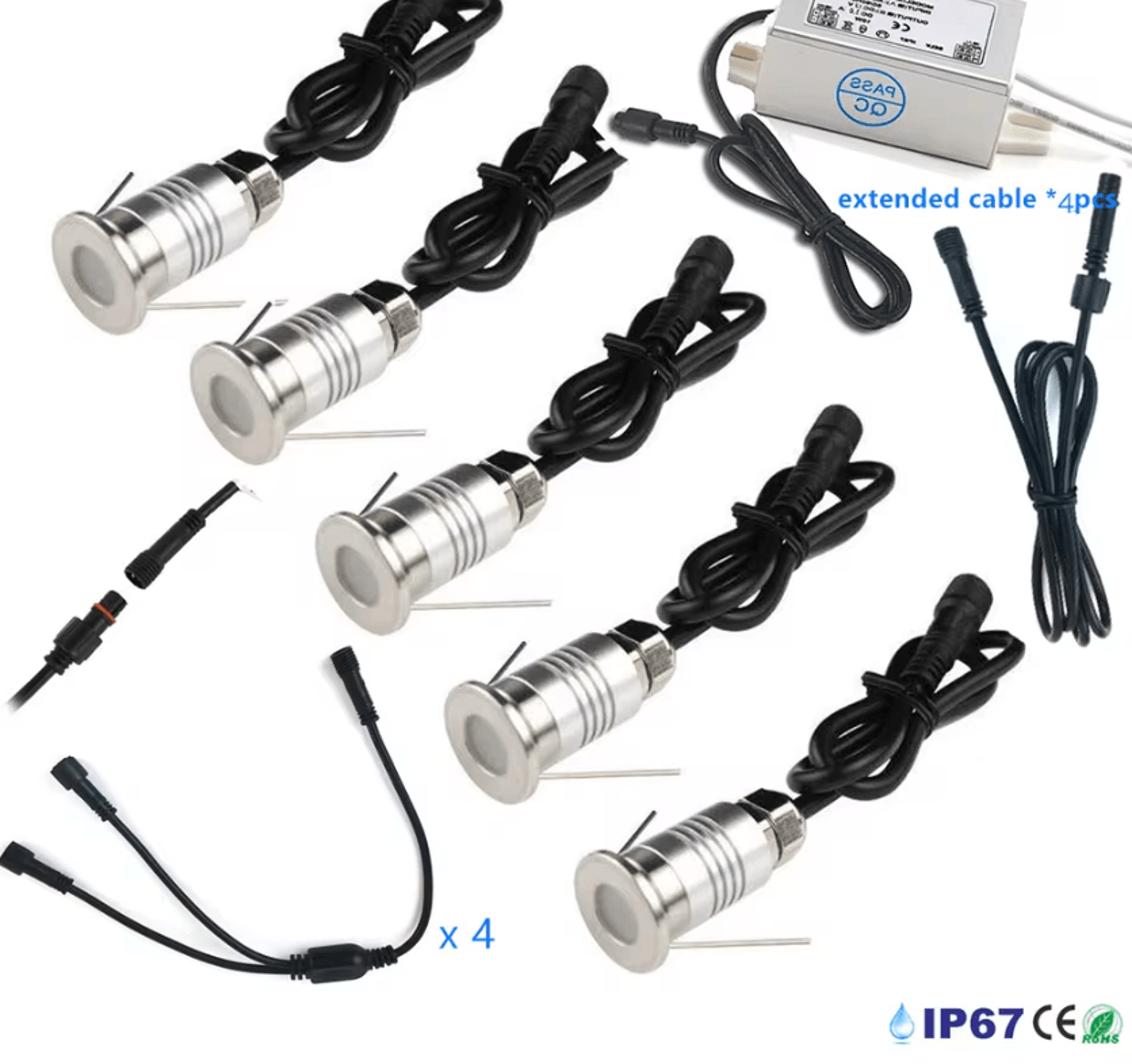 1W Mini LED Underground Deck Light 12V IP67 Waterproof Recessed Garden Spotlight With Transformer O 5