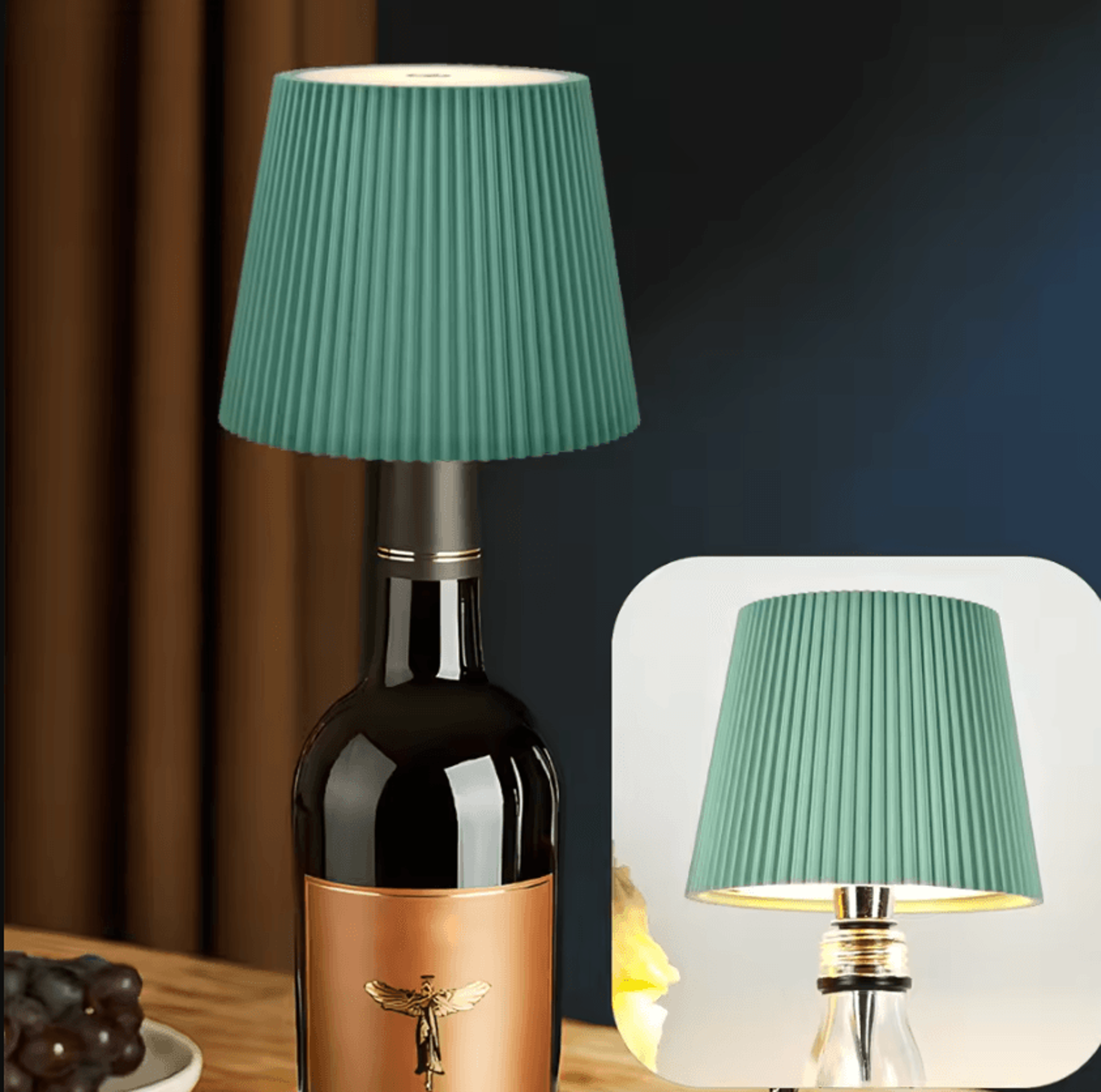 Wireless LED Wine Bottle Lamp Head USB Rechargeable Touch Dimmable Light With 3 Lighting Modes For  9