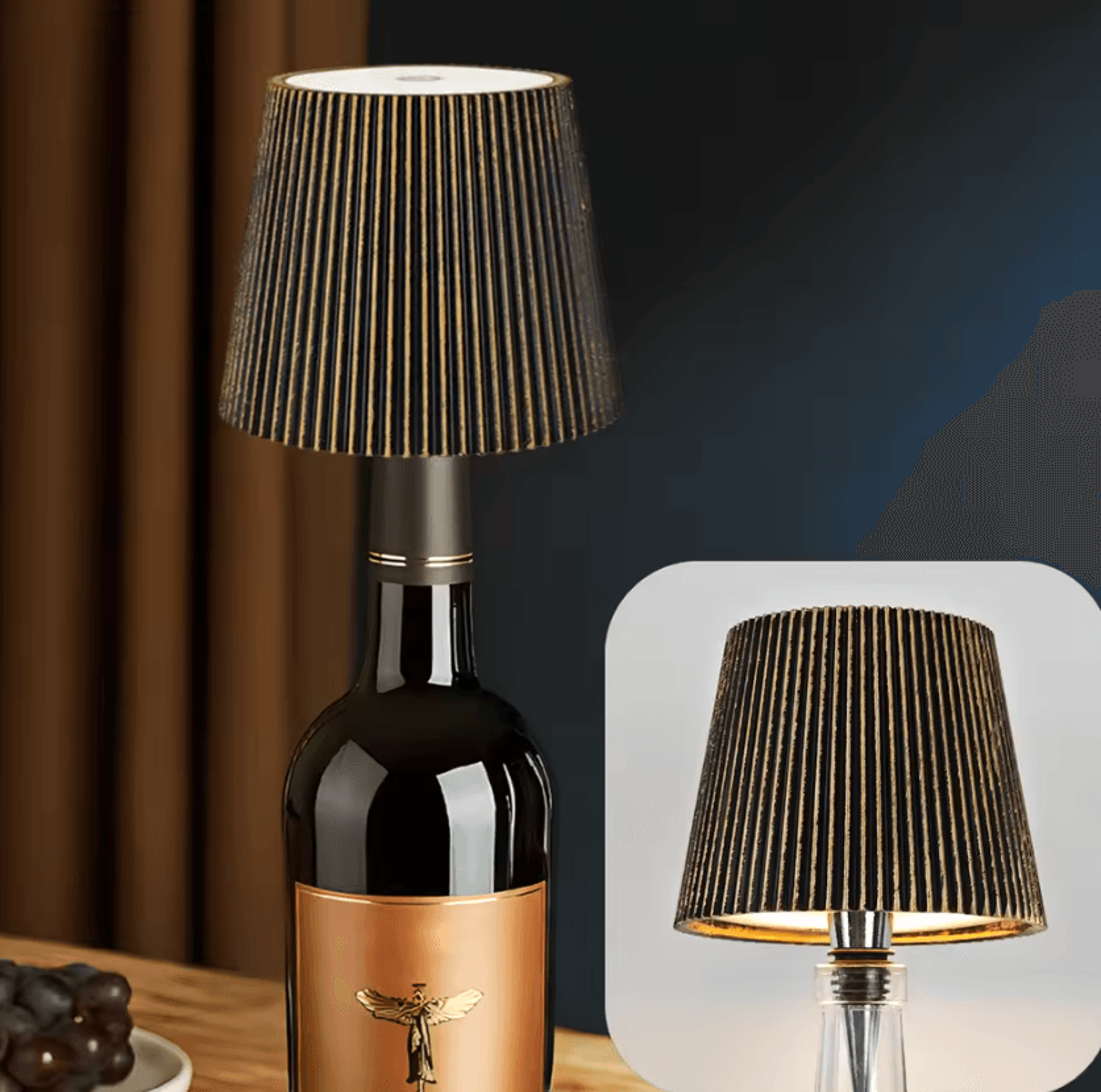 Wireless LED Wine Bottle Lamp Head USB Rechargeable Touch Dimmable Light With 3 Lighting Modes For  10