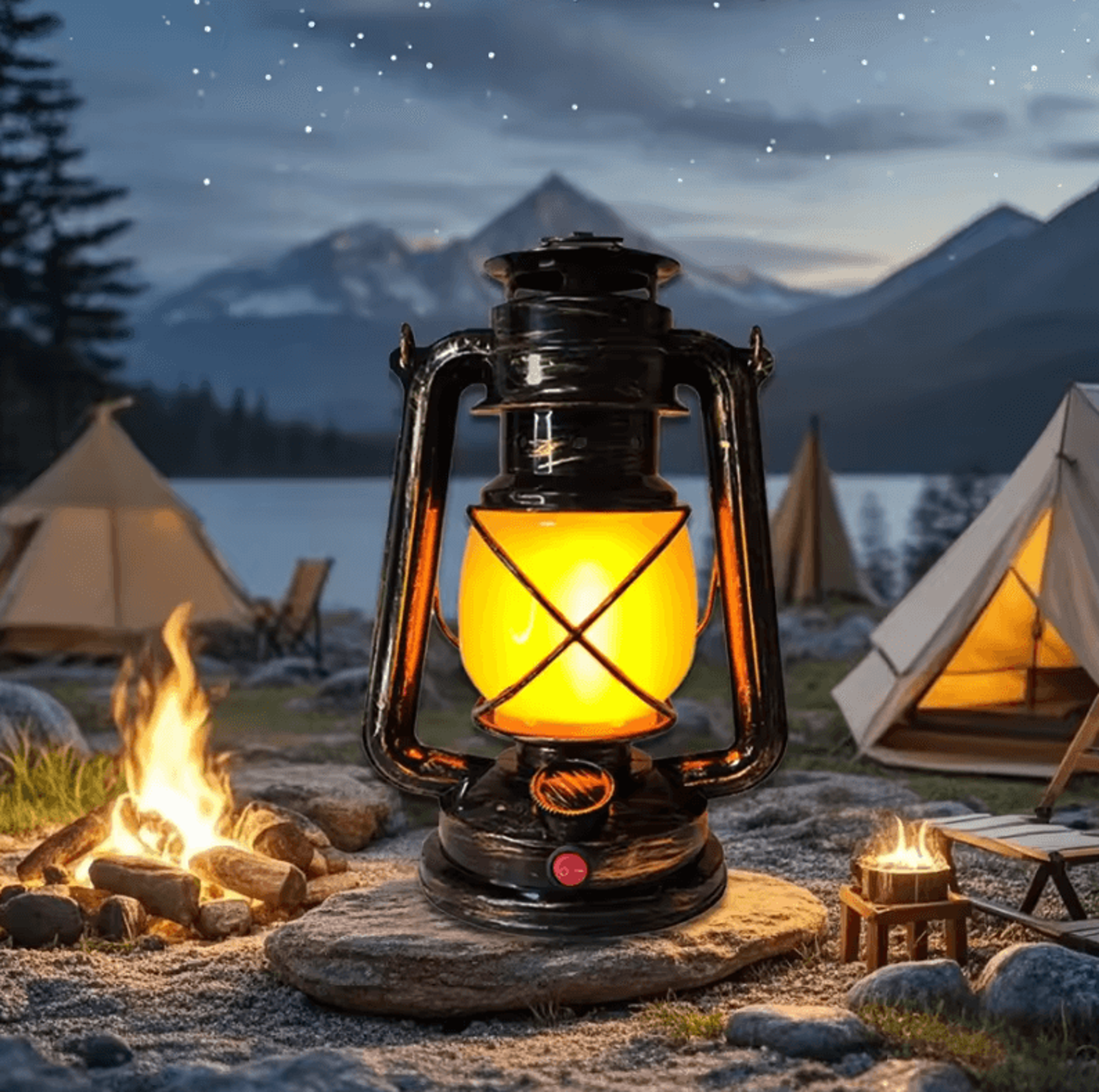 Retro LED Camping Lantern USB Rechargeable Portable Hanging Tent Light With 3 Lighting Modes For Ou 0