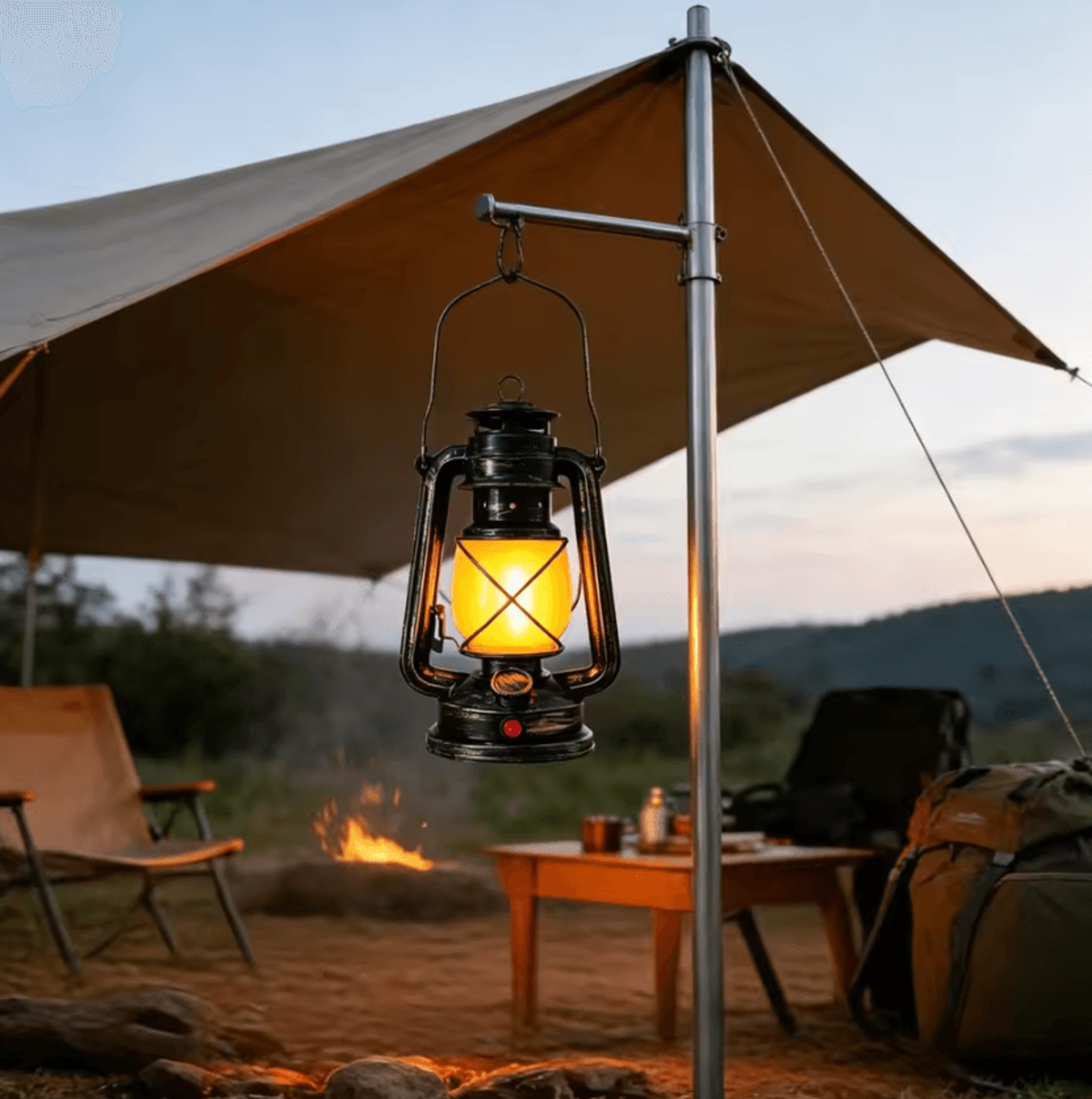 Rechargeable Retro LED Table Lantern With 3 Lighting Modes Portable Vintage Hanging Lamp For Campin 3