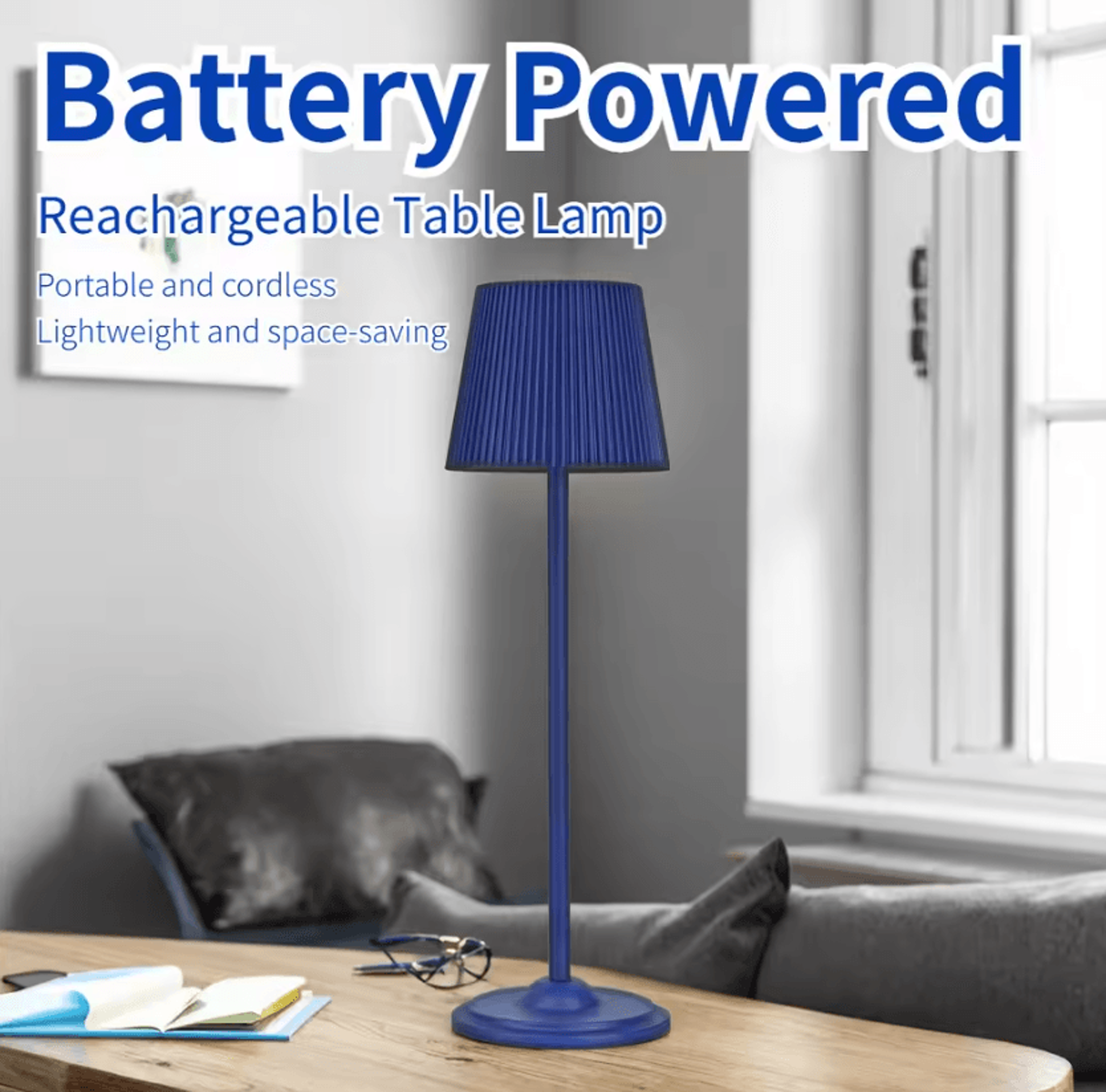 Creative Rechargeable LED Desk Lamp Touch Control Cordless Reading Light For Office Restaurant Bar  0