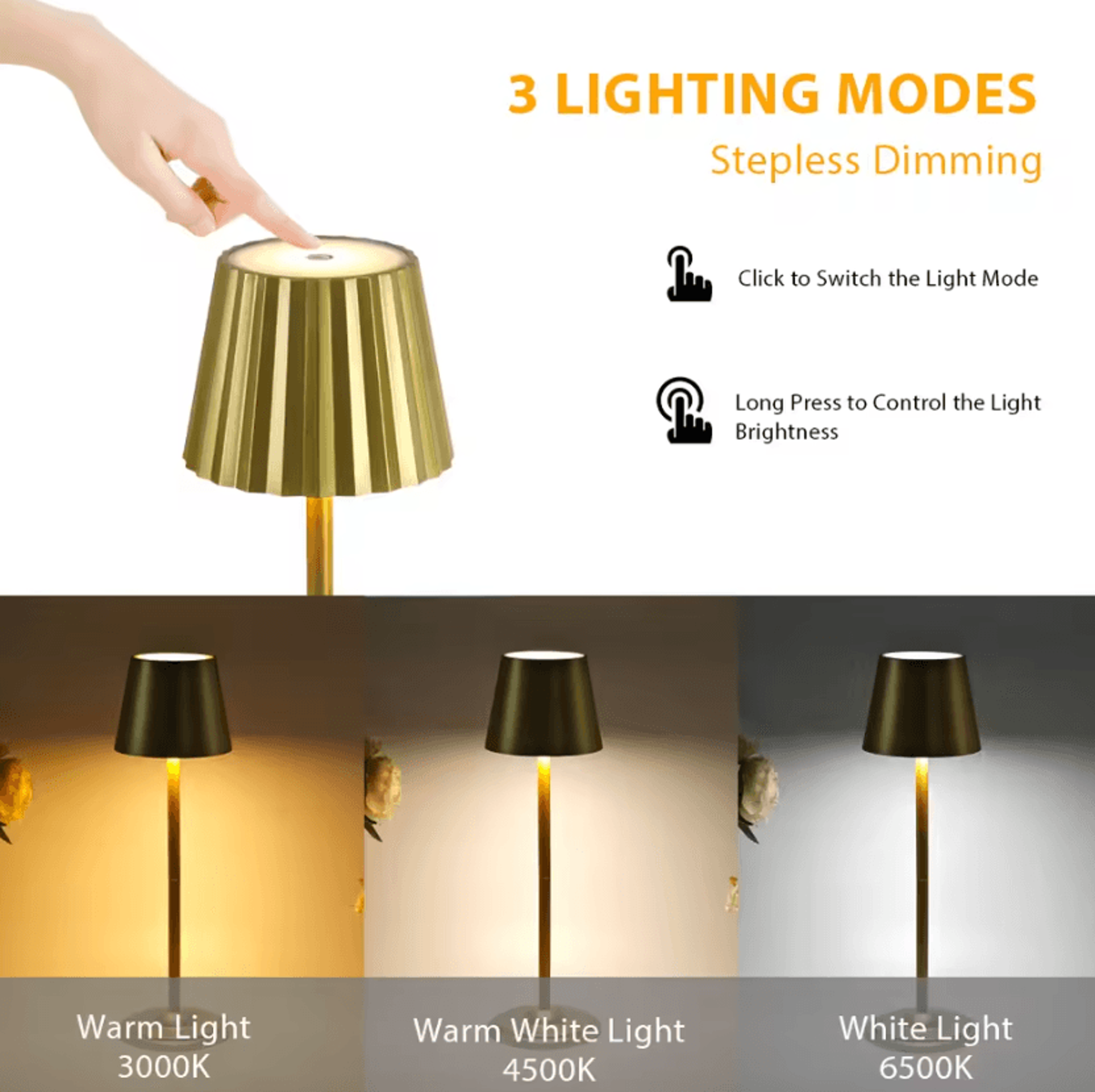 LED Touch Sensor Table Lamp With 3 Light Colors Creative Bedside Night Light For Bedroom Bar And Ou 1