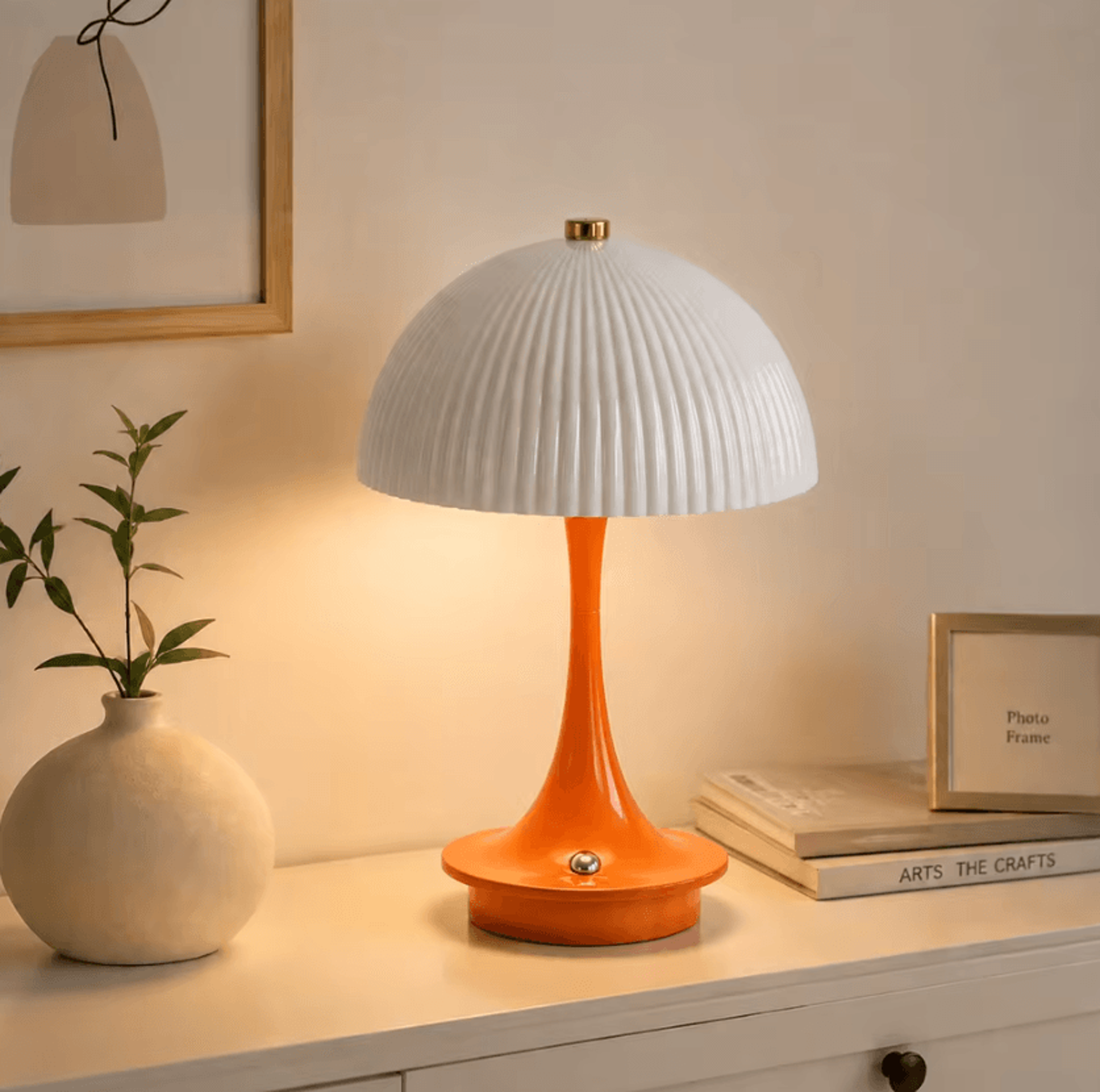 Modern LED Mushroom Table Lamp Rechargeable Touch Dimmable Bedside Light With 3 Colors For Bedroom  6