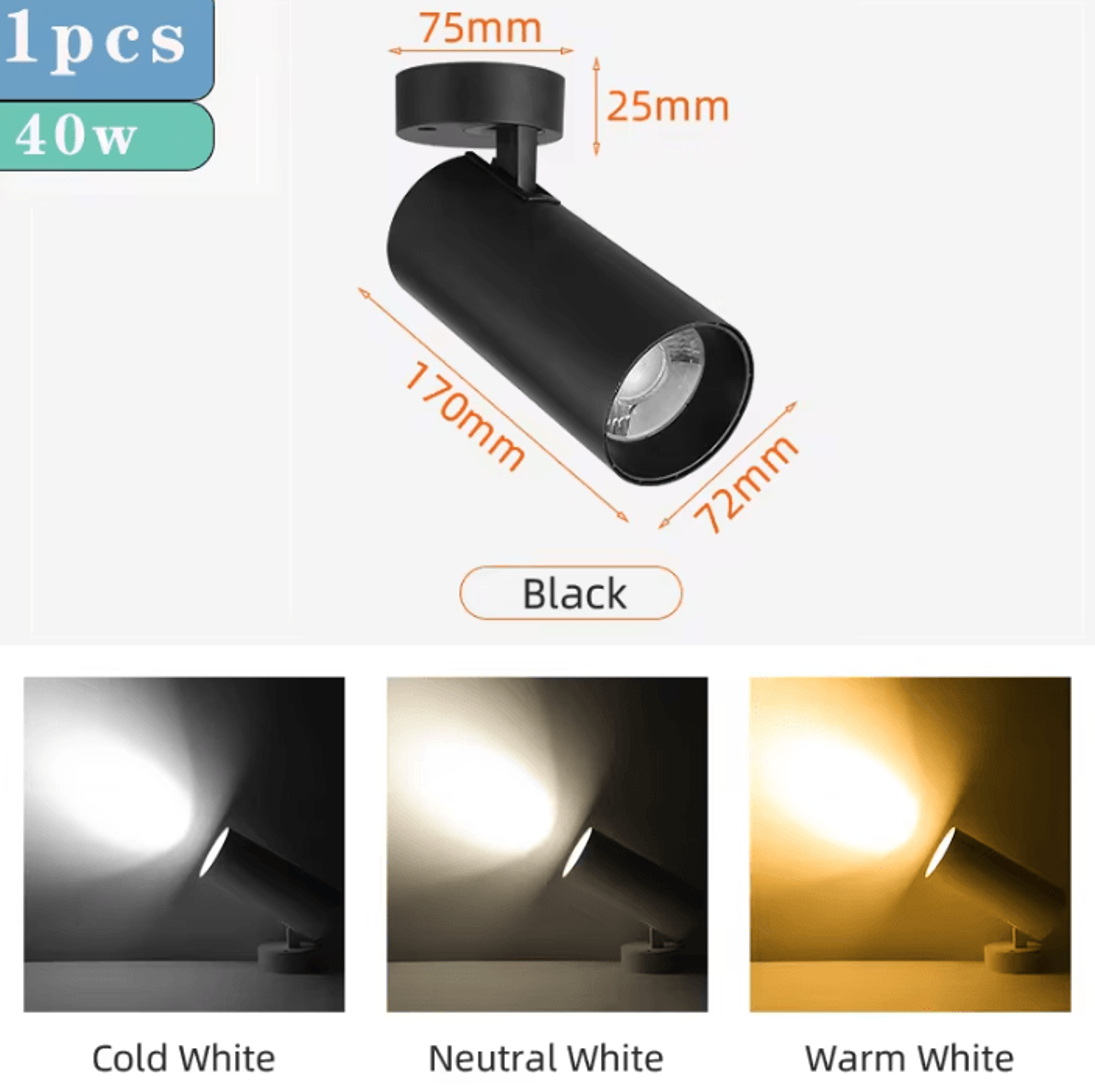 220V Foldable COB LED Downlight Surface Mounted Neutral White Ceiling Spotlight For Kitchen Bathroo 5