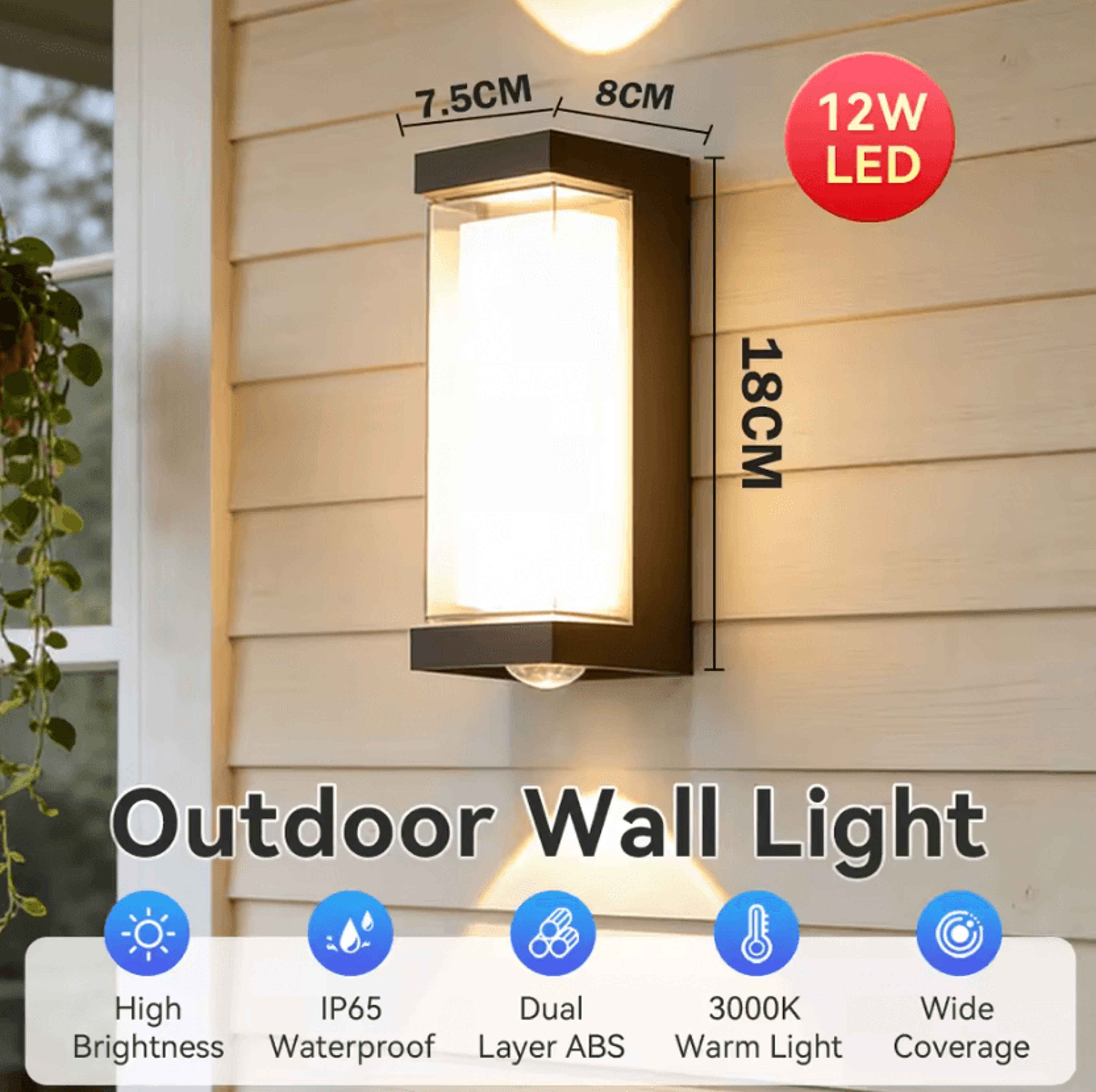 IP65 Waterproof LED Wall Light Energy Saving Outdoor Garden Lamp For Corridor Balcony And Home Deco 9