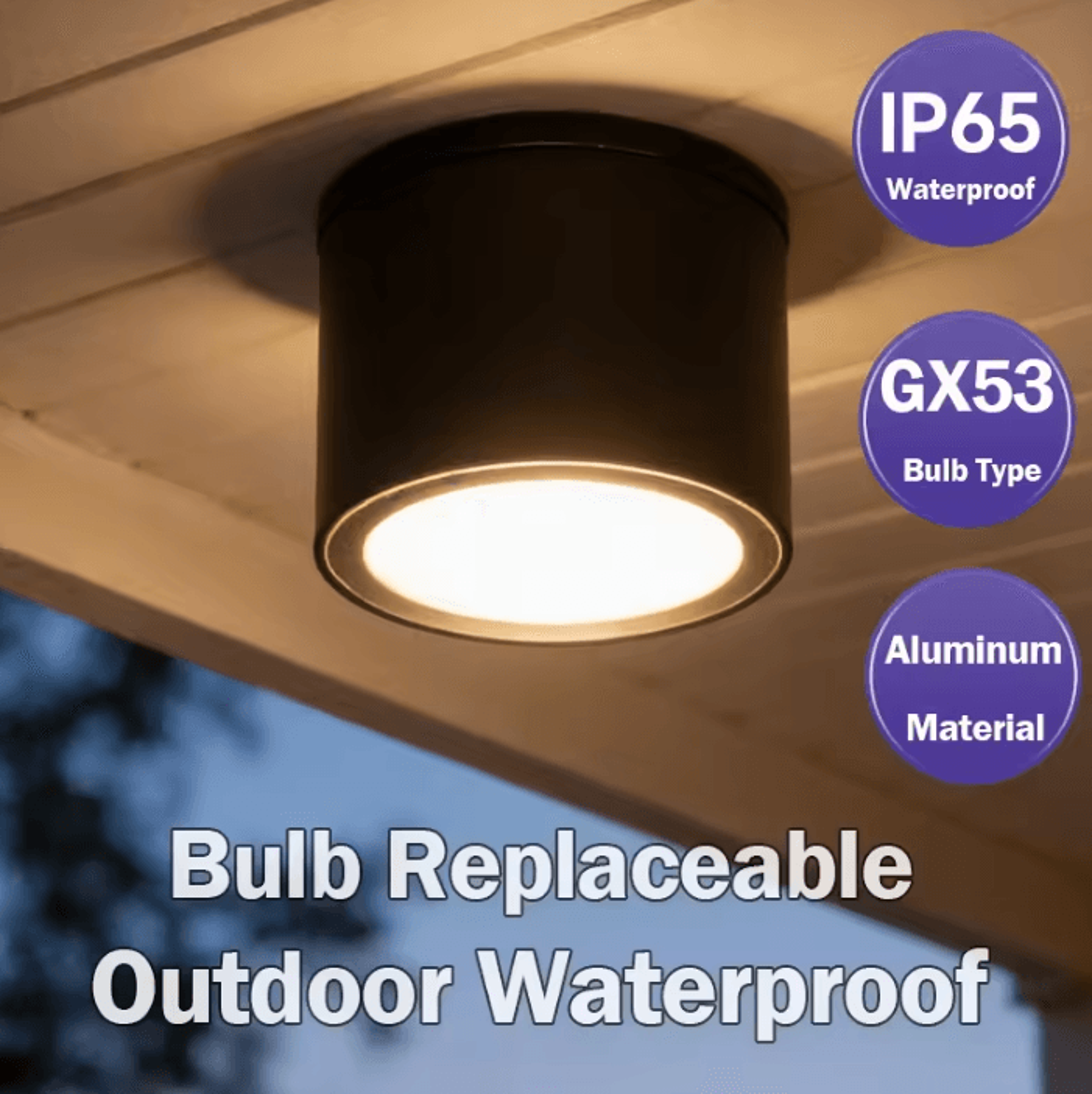 IP65 Waterproof GX53 LED Ceiling Downlight 3Color Aluminum Spotlight For Bathroom Balcony And Corri 0
