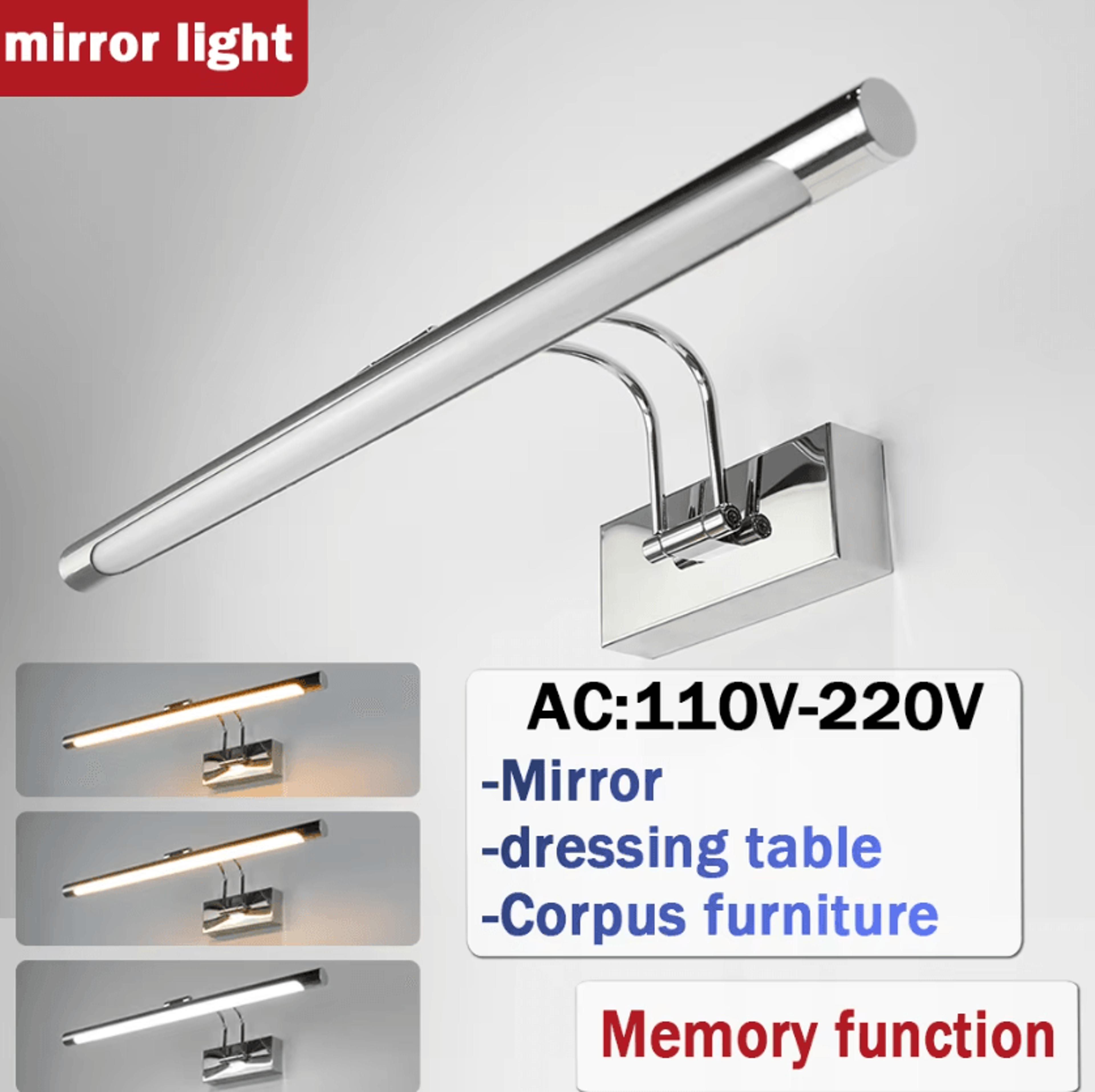 Modern LED Vanity Mirror Wall Light 3Color 110220V Dressing Table Lamp For Makeup And Bathroom Ligh 0