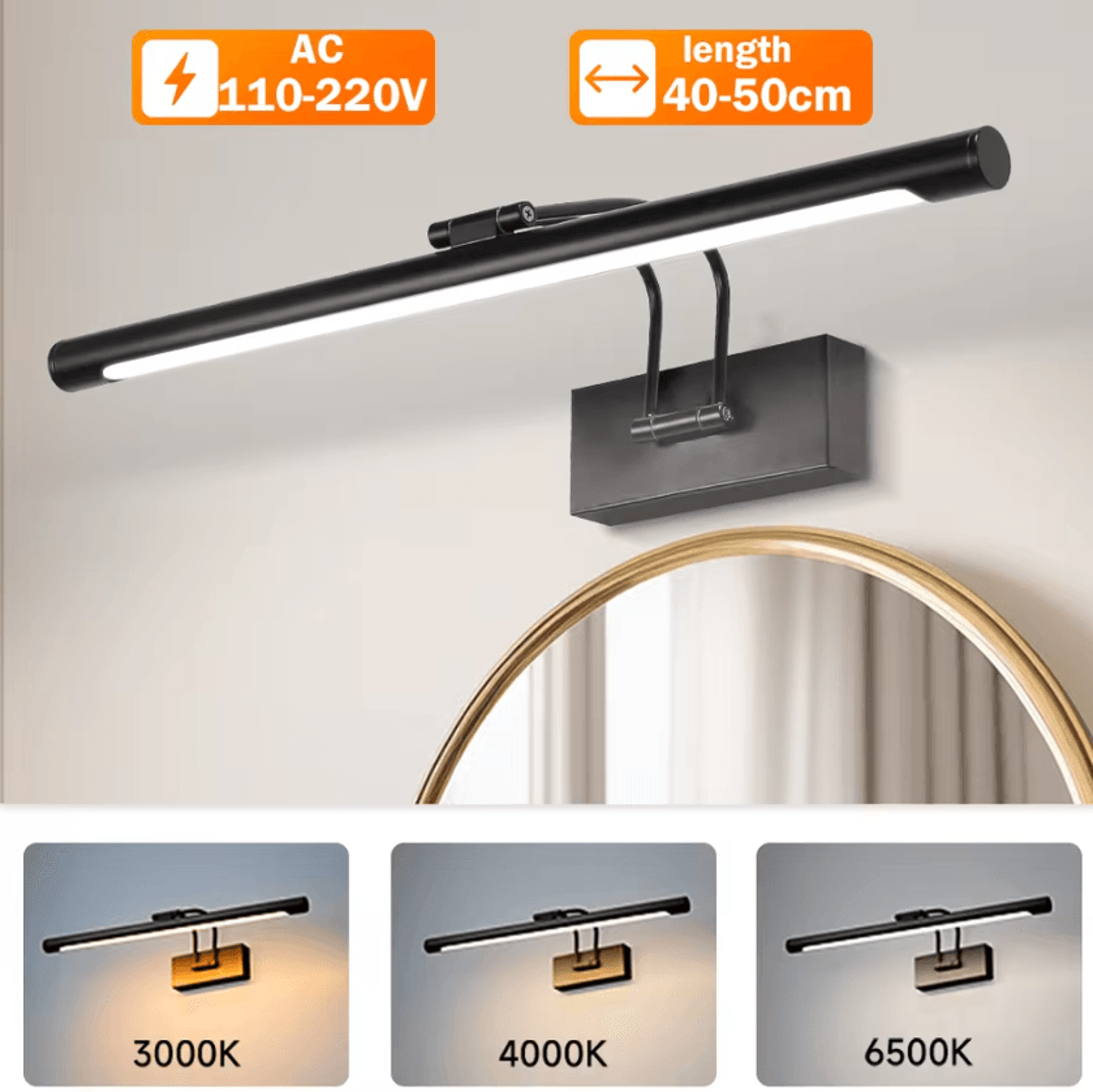 Modern LED Vanity Mirror Wall Light 3Color 110220V Dressing Table Lamp For Makeup And Bathroom Ligh 7