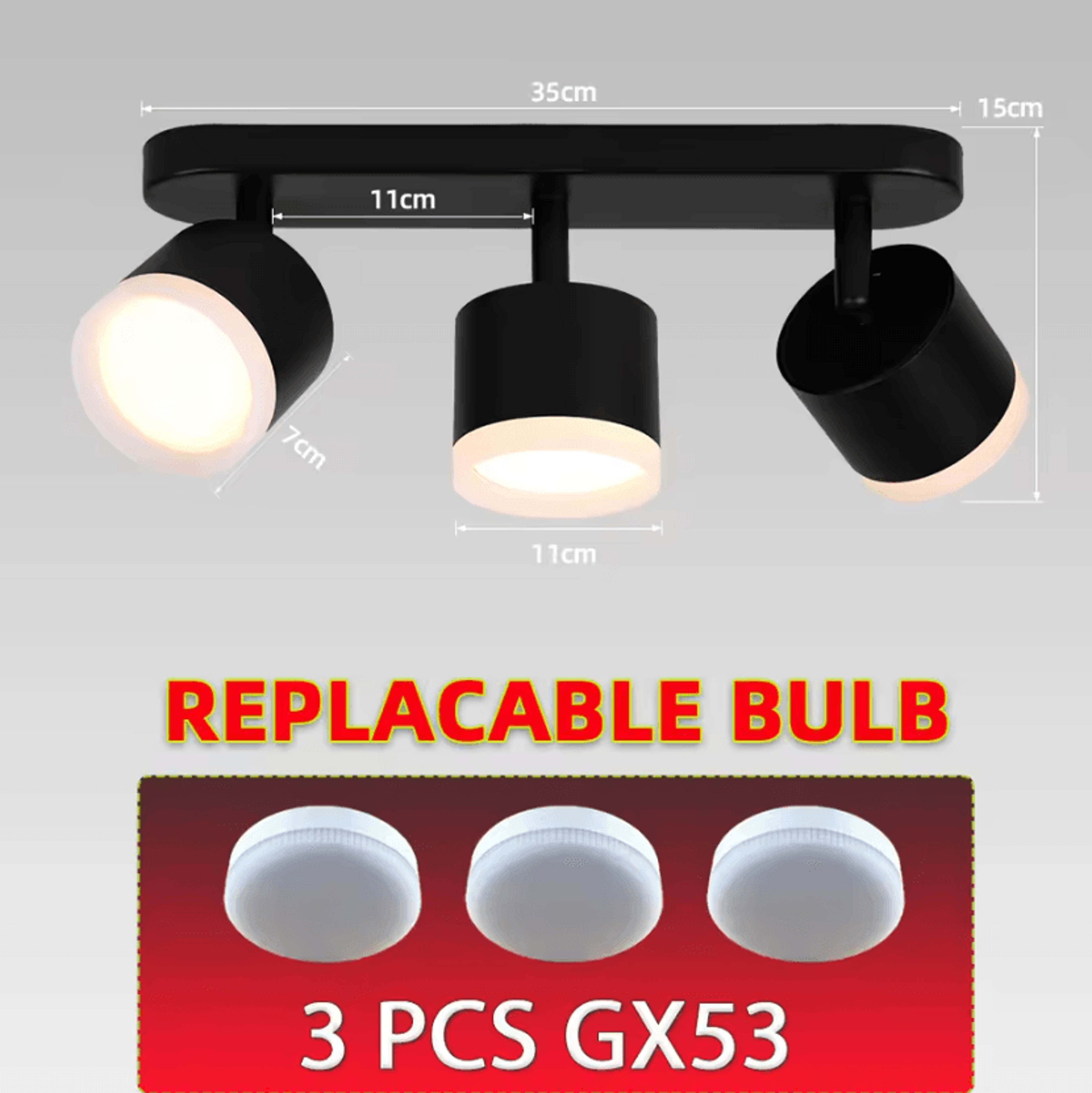 GX53 LED Ceiling Downlight 220V 3Color Replaceable Bulb Spotlight For Living Room Kitchen And Corri 4