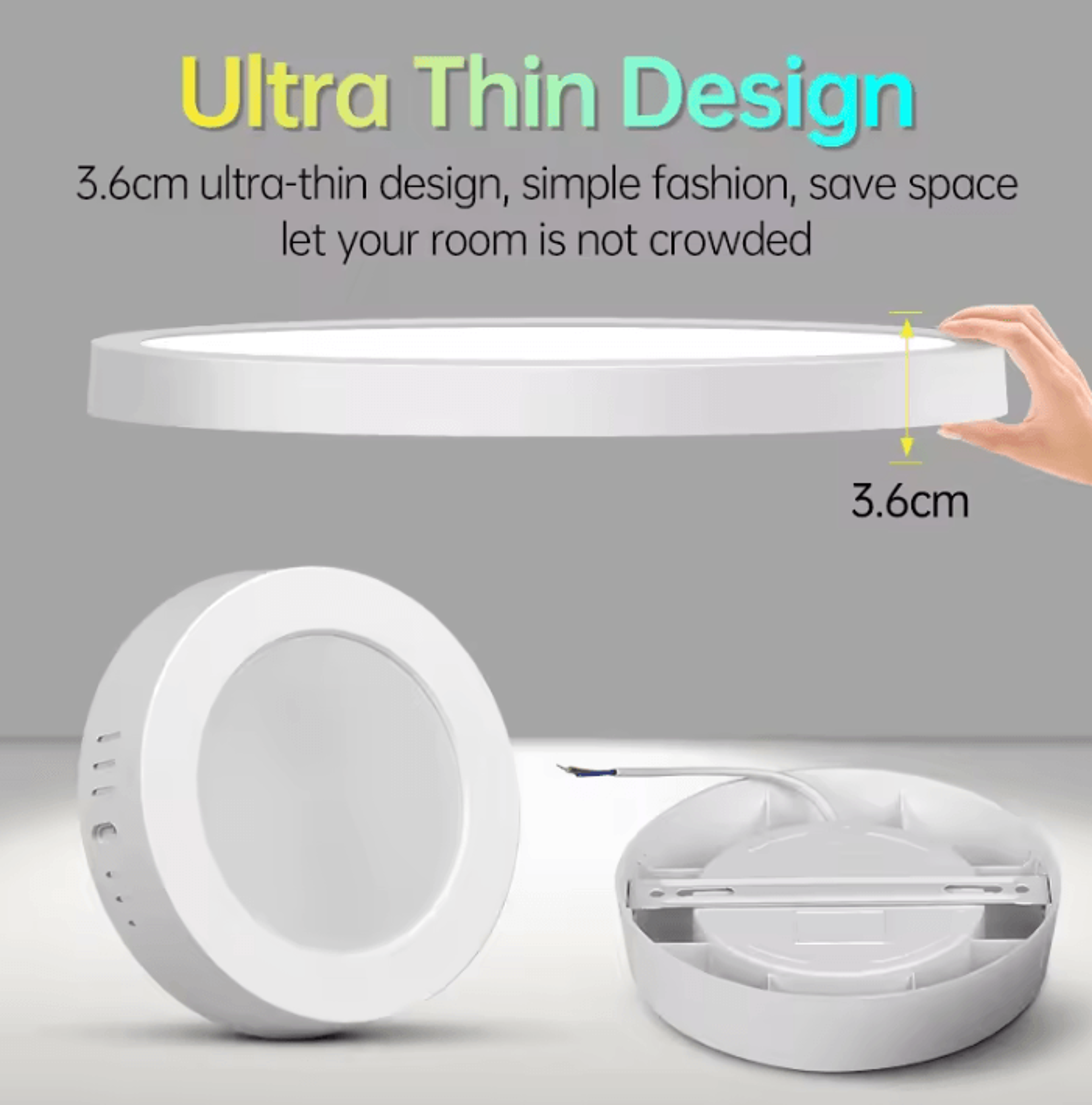 Ultra Thin LED Ceiling Panel Light 110220V Round Square Cold White Lamp For Modern Indoor Lighting 1