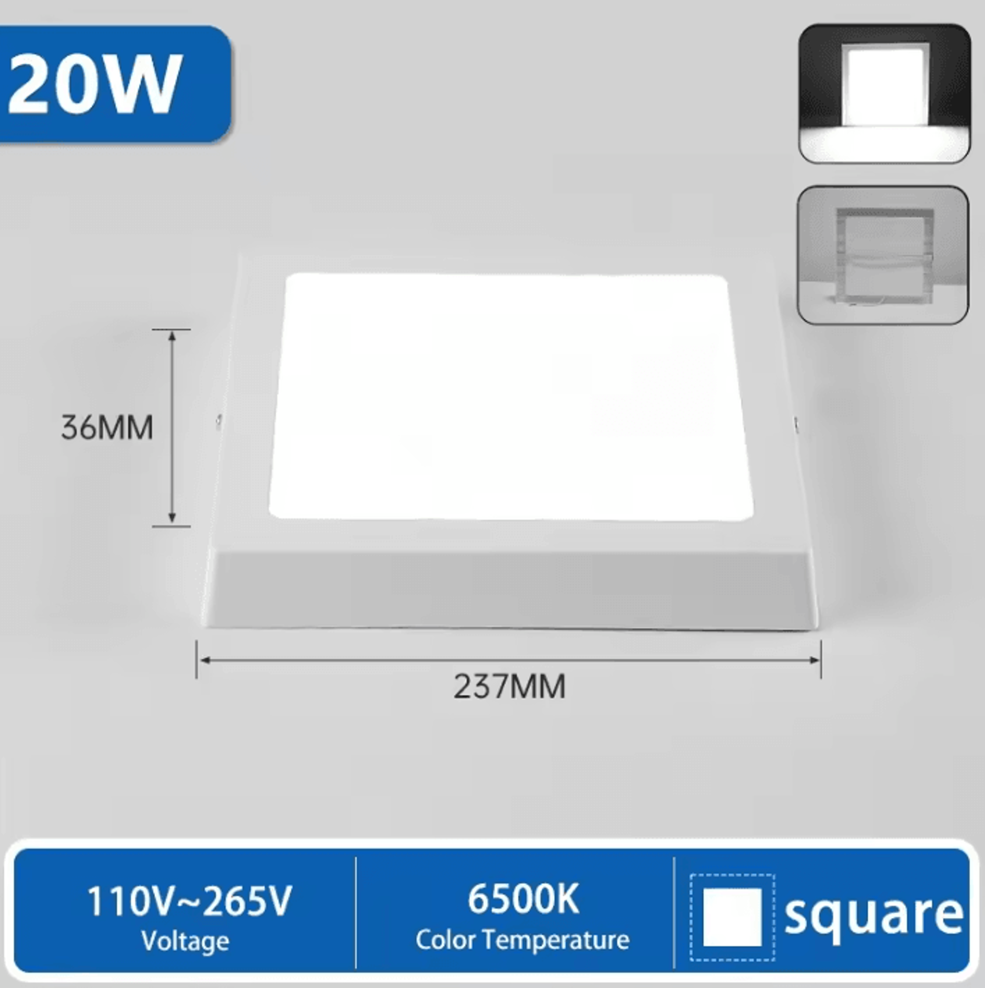 Ultra Thin LED Ceiling Panel Light 110220V Round Square Cold White Lamp For Modern Indoor Lighting 4