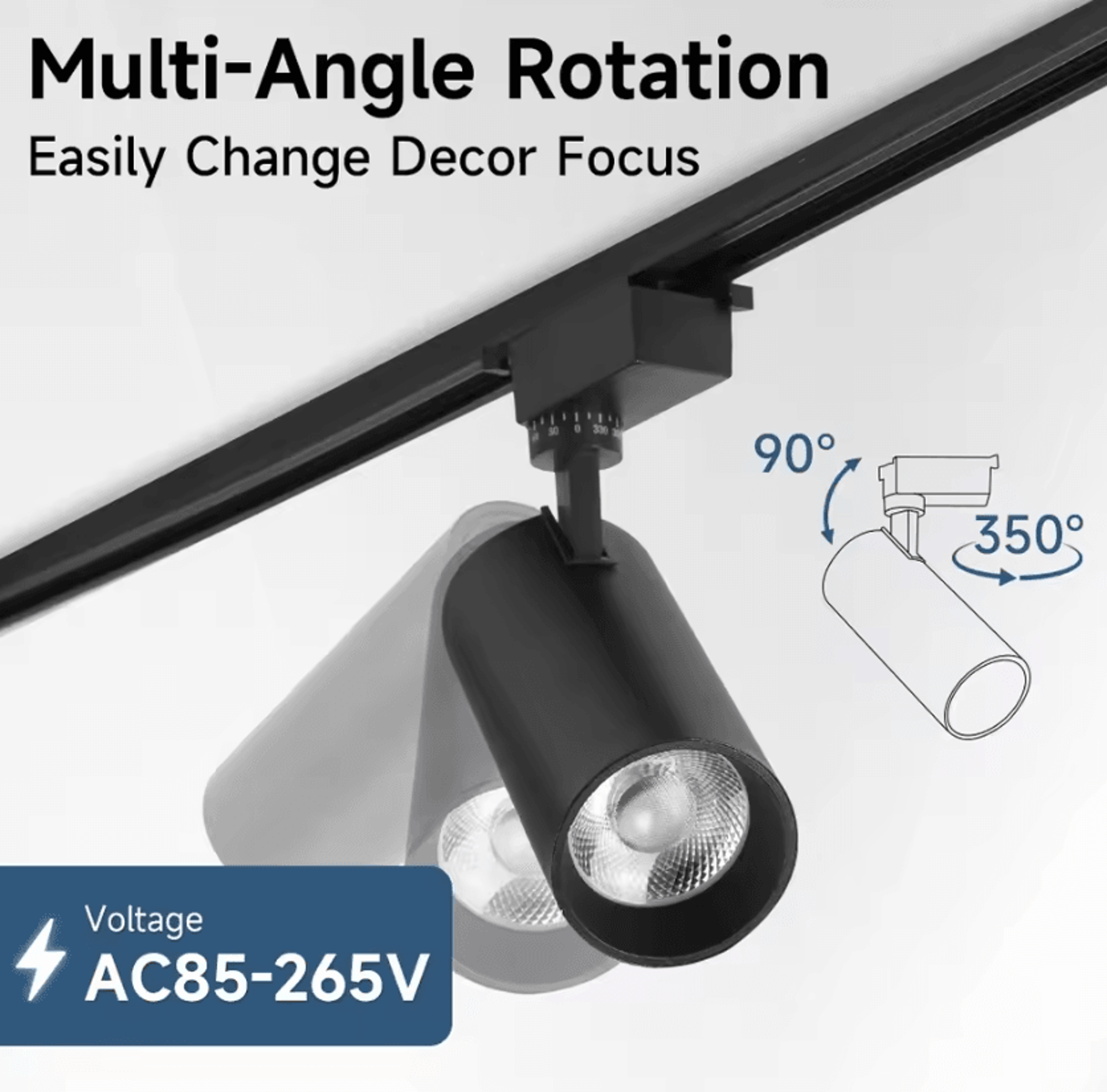 Modern LED Track Spotlight 220V Ceiling Rail Light For Living Room Home And Commercial Lighting 2