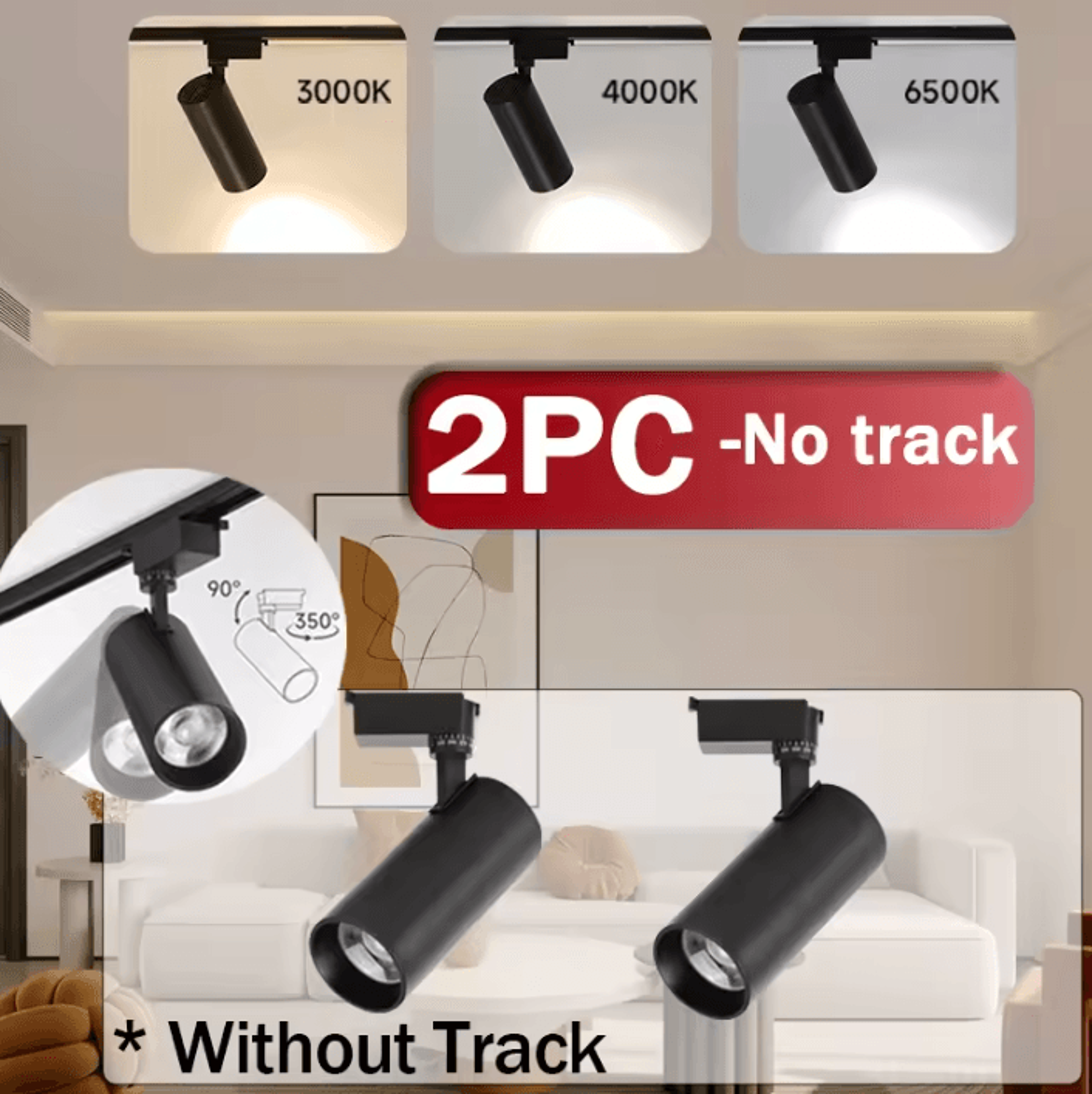 Modern LED Track Spotlight 220V Ceiling Rail Light For Living Room Home And Commercial Lighting 3